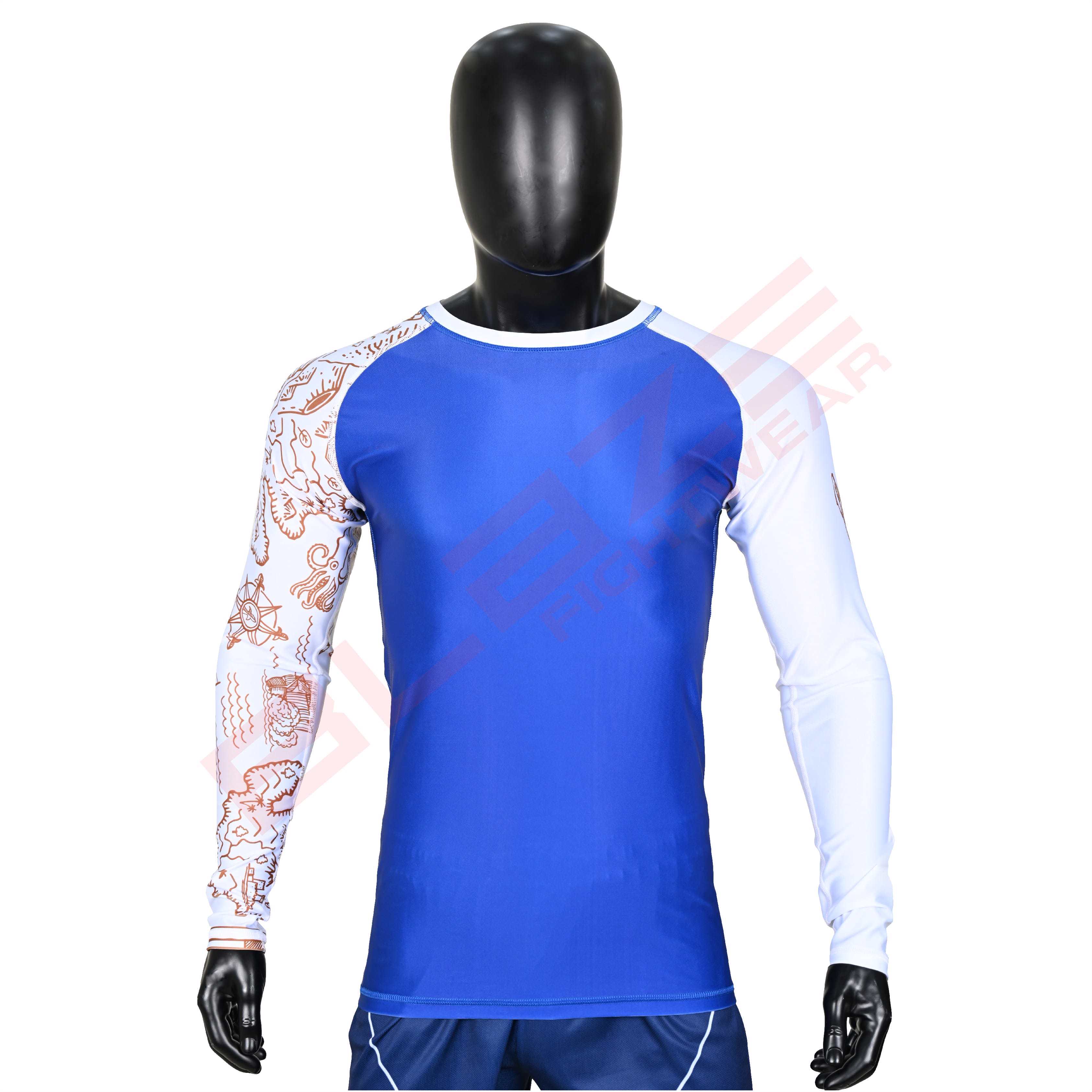 New Customized MMA Rash Guard full Sleeve Rash Guard OEM Sublimation printed High Quality BJJ SUITE  - view 8