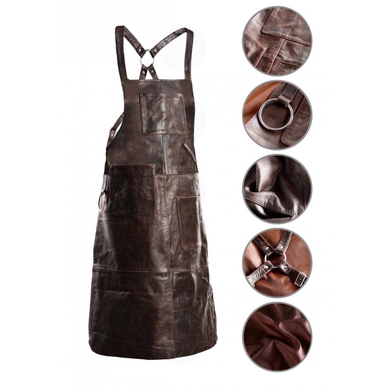 PREMIUM LEATHER VINTAGE BROWN APRON