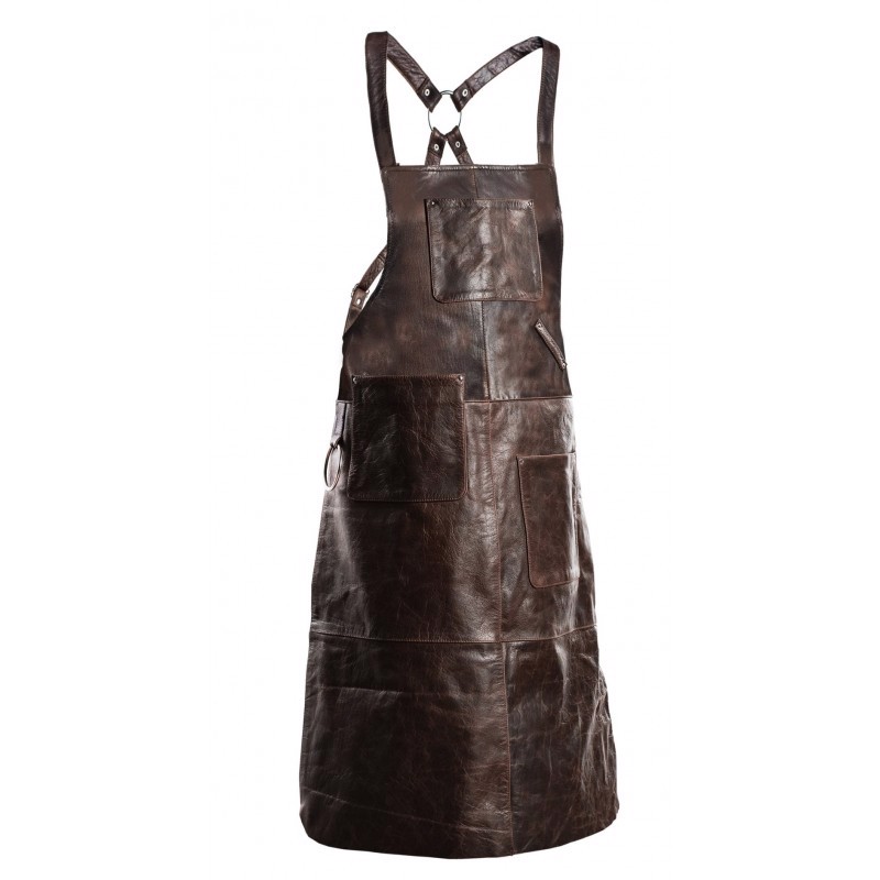 PREMIUM LEATHER VINTAGE BROWN APRON - view 3