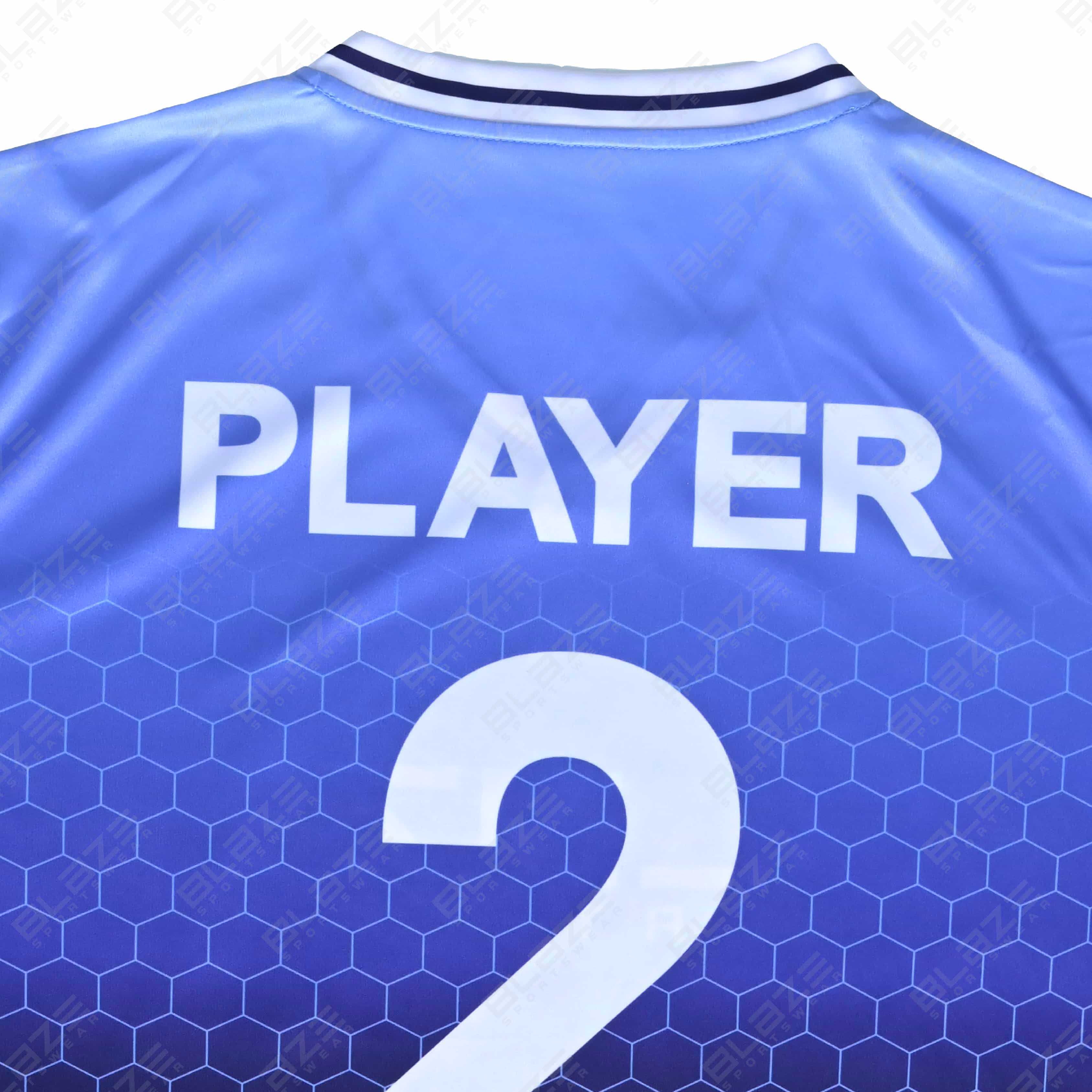 Lightweight 100% polyester soccer jersey with digital print for optimal performance.