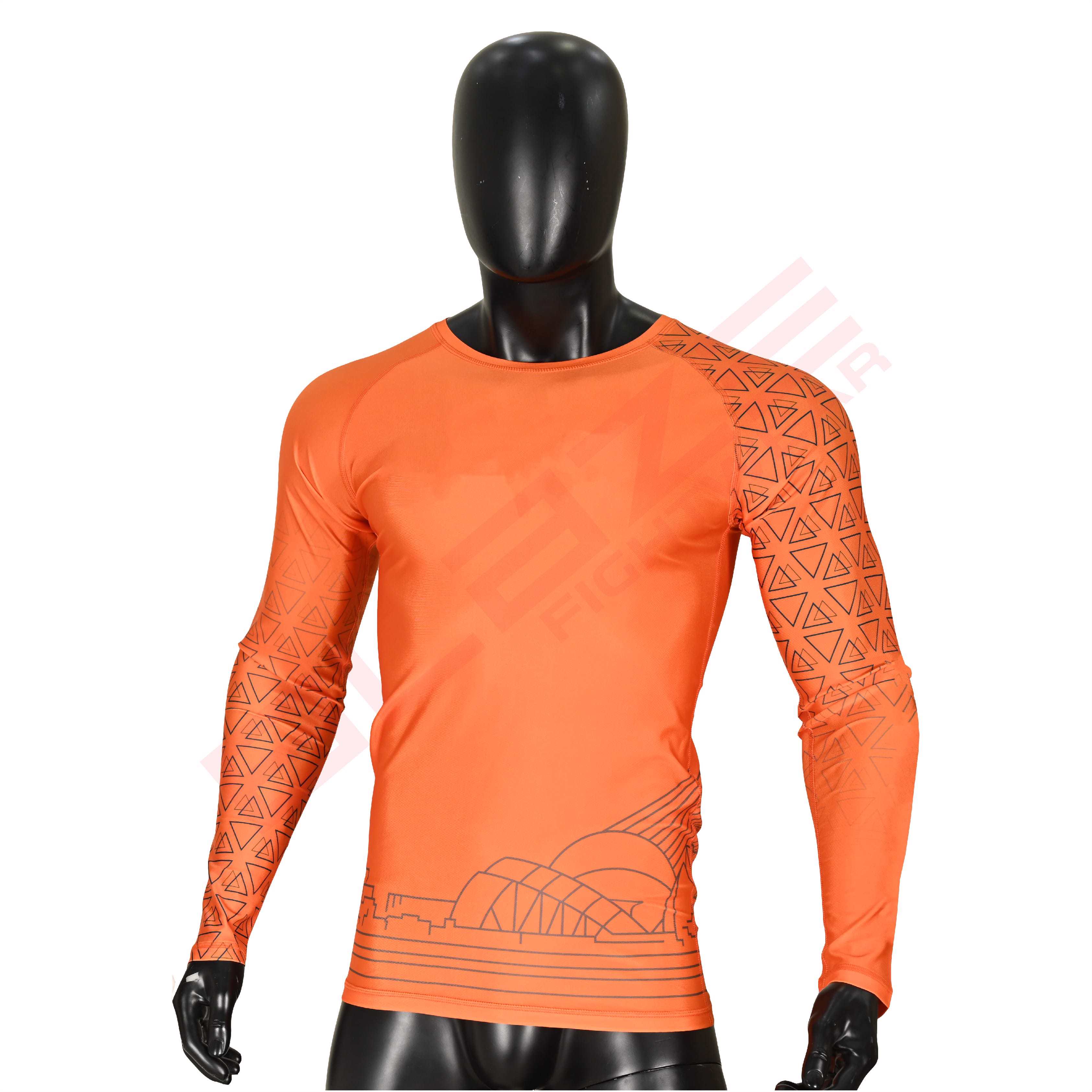 New Customized MMA Rash Guard full Sleeve Rash Guard OEM Sublimation printed High Quality BJJ SUITE  - view 11