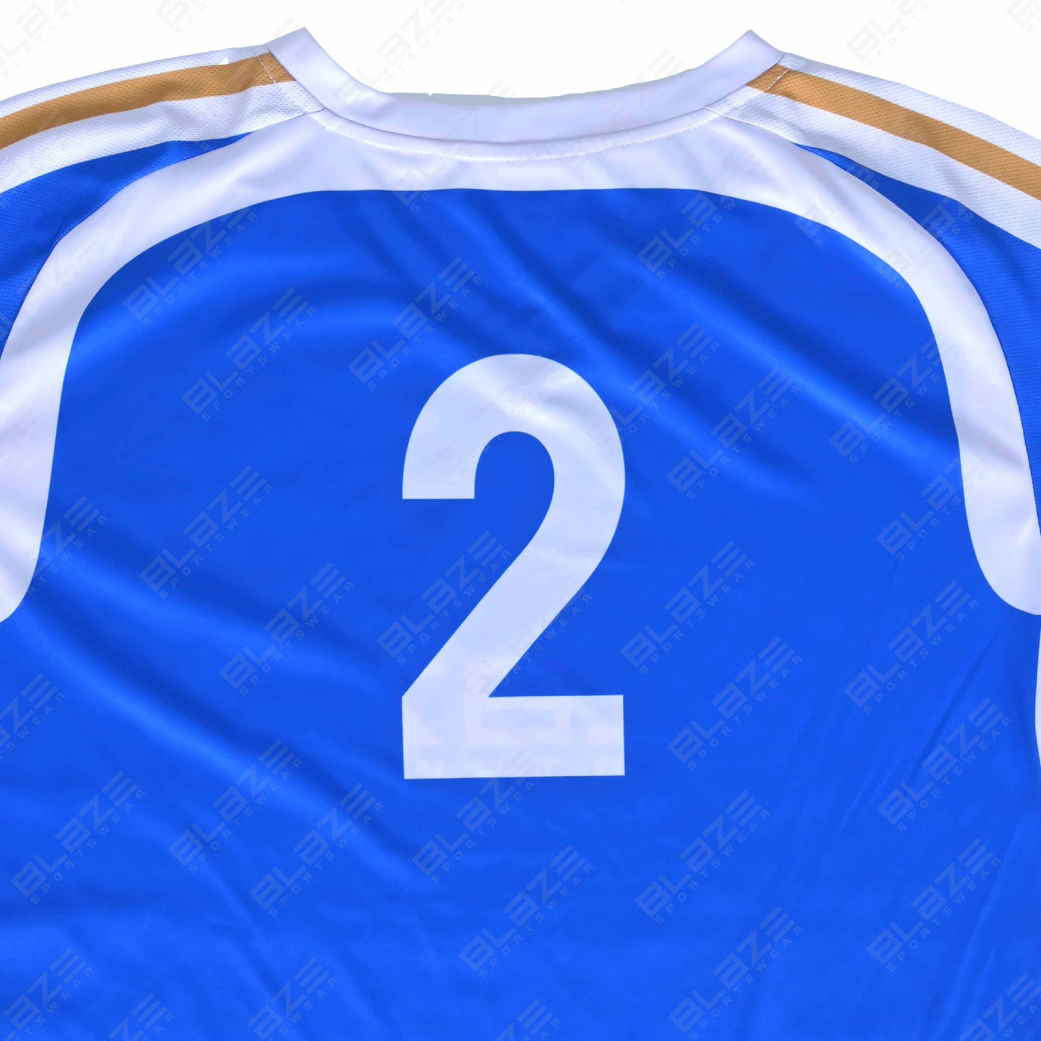 100% polyester soccer jersey with lightweight design and digital print for peak performance.