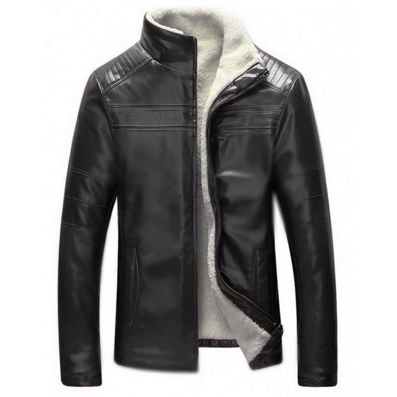SUPREME AV8 TAYLOR SHEARLING BLACK WINTER LEATHER JACKET
