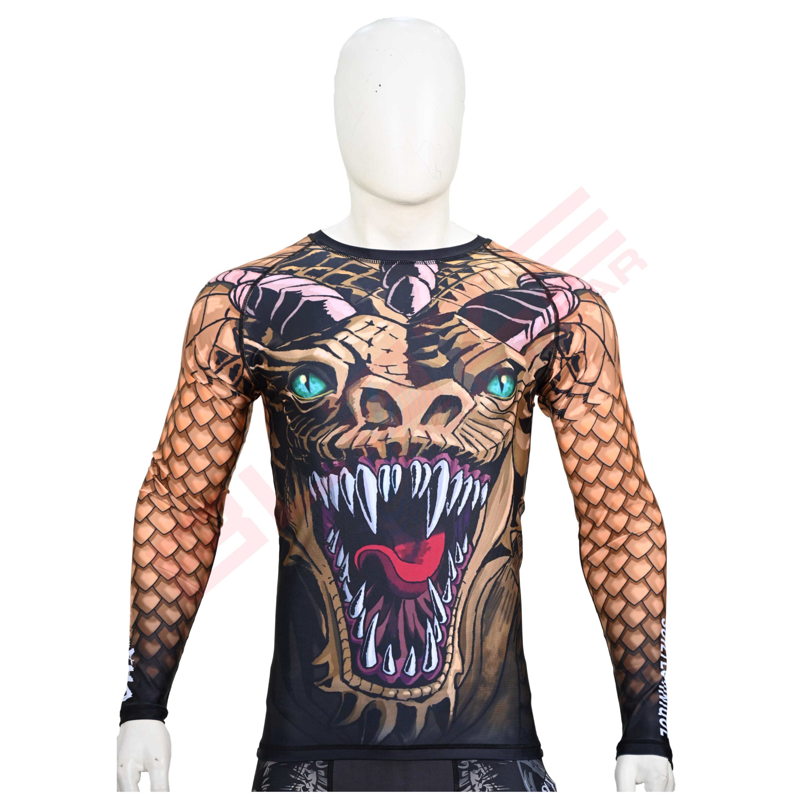 New Customized MMA Rash Guard full Sleeve Rash Guard OEM Sublimation printed High Quality BJJ SUITE  - view 14