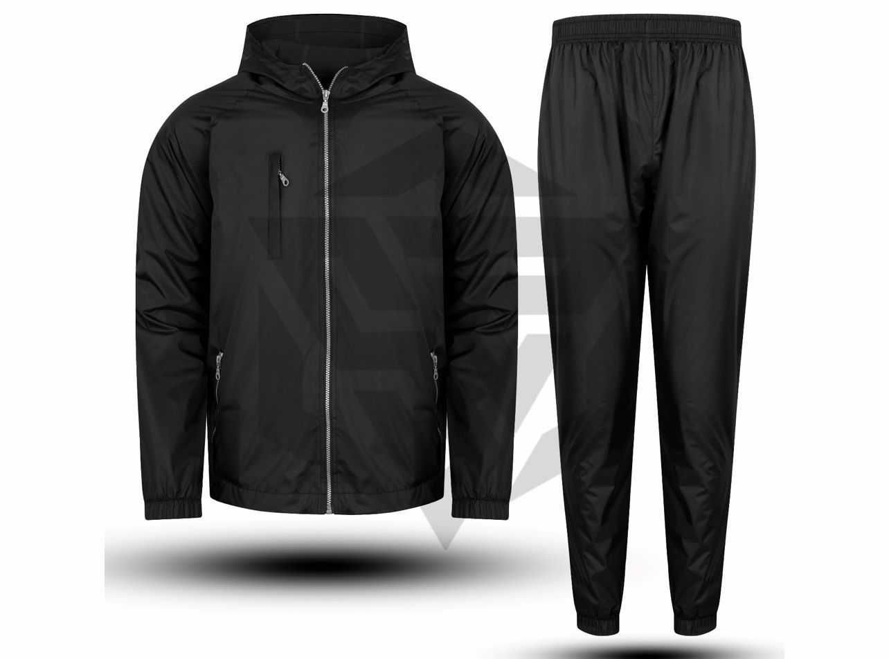 Customized  Active wear Windbreaker Tracksuit Full Top & Bottom Set Suit