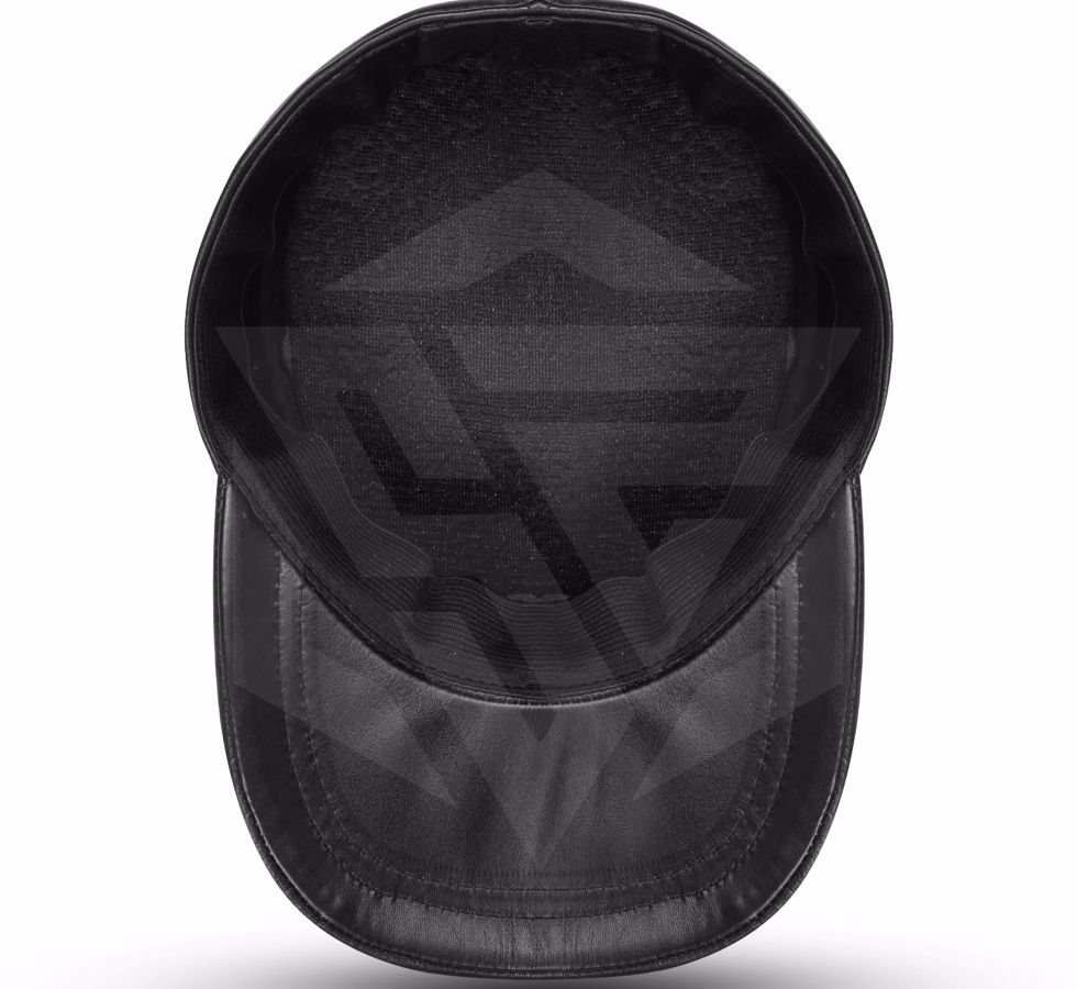 Customized 100% Genuine Leather Flat Cap For Men’s Customized Size - view 2