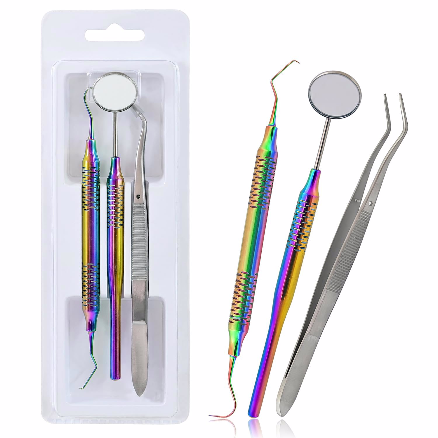 Set of 3 Instruments Basic Dental Set  Hollow Handle Dental Instruments 