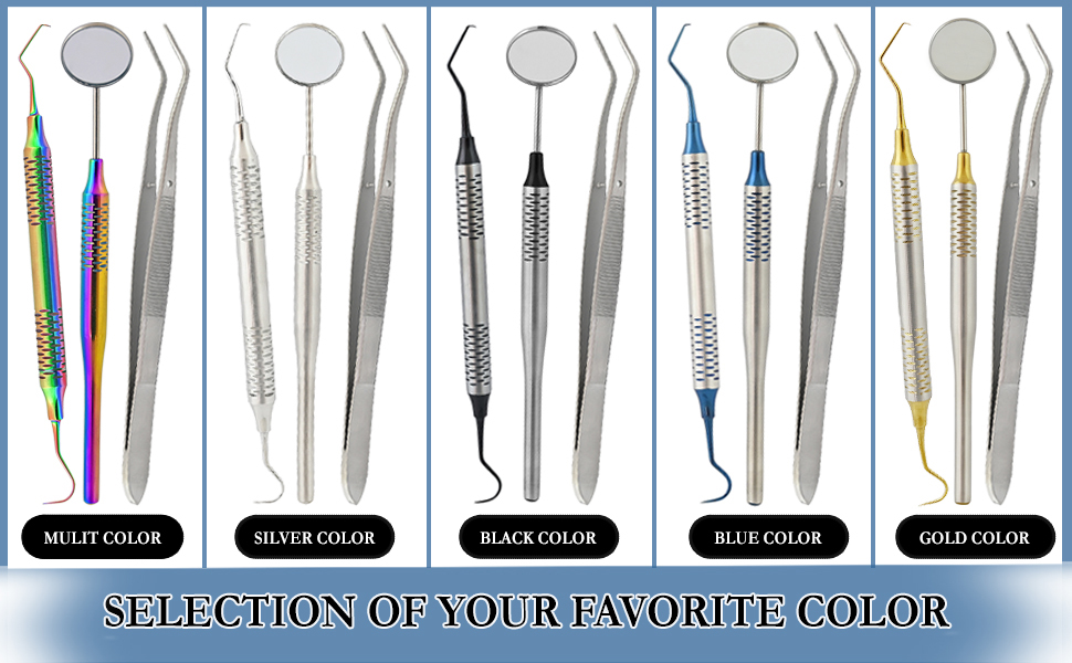 Set of 3 Instruments Basic Dental Set  Hollow Handle Dental Instruments  - view 2