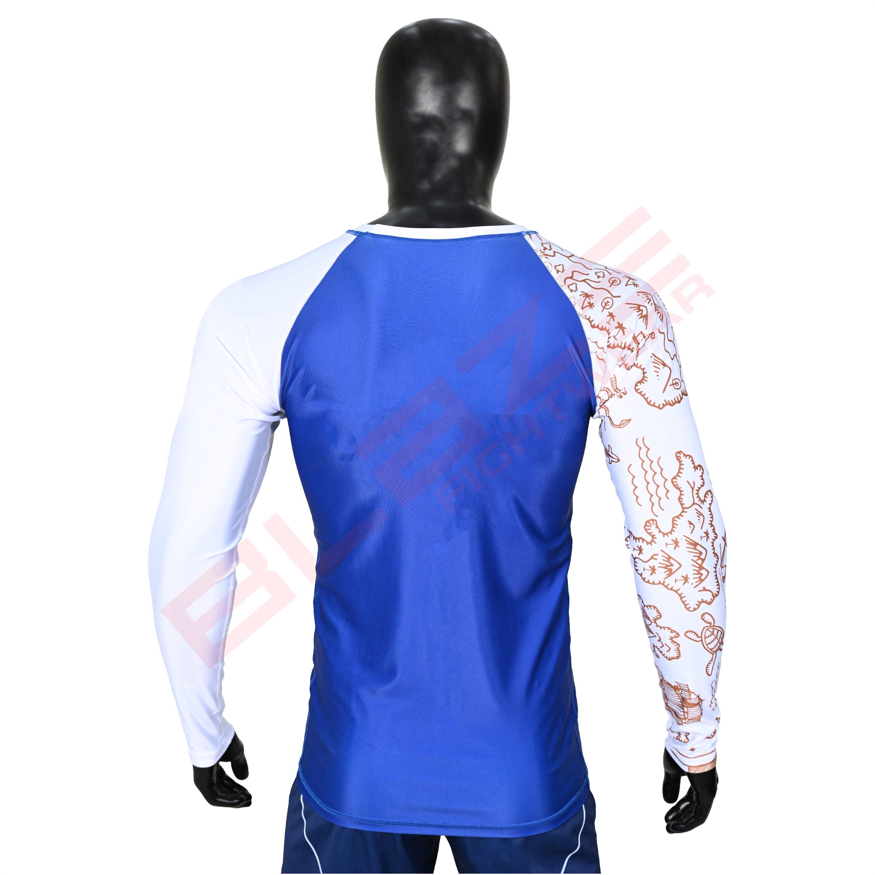 New Customized MMA Rash Guard full Sleeve Rash Guard OEM Sublimation printed High Quality BJJ SUITE  - view 3