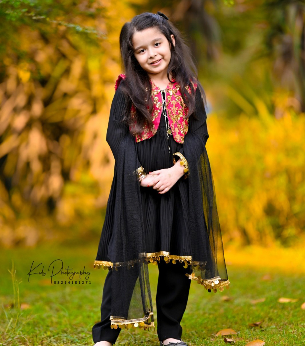  High Quality Elegant Black Frock with Traditional Jacket Ensemble - view 2