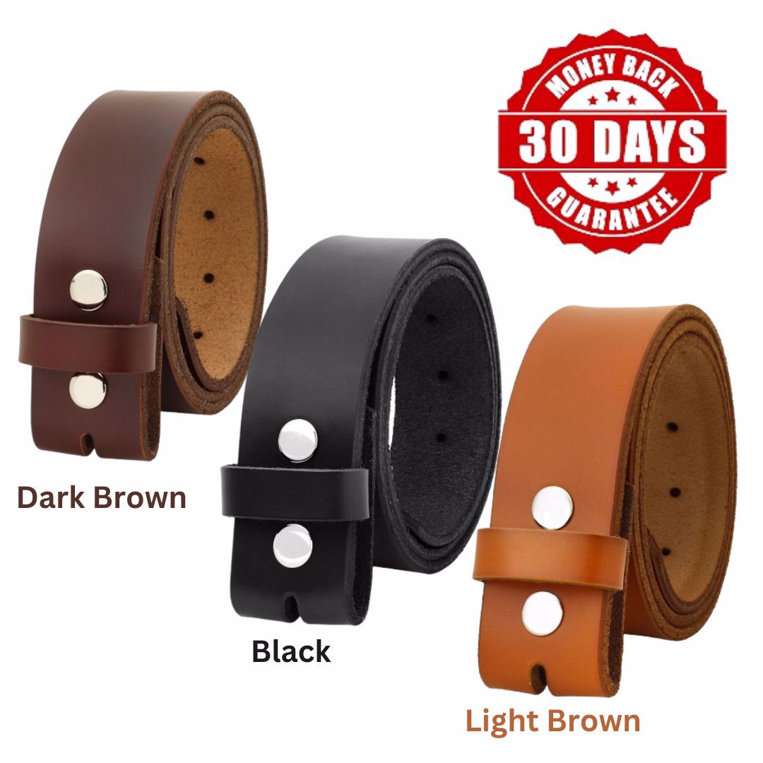 Customized 100% Leather Men's Belt Without Buckle All Size   - view 8