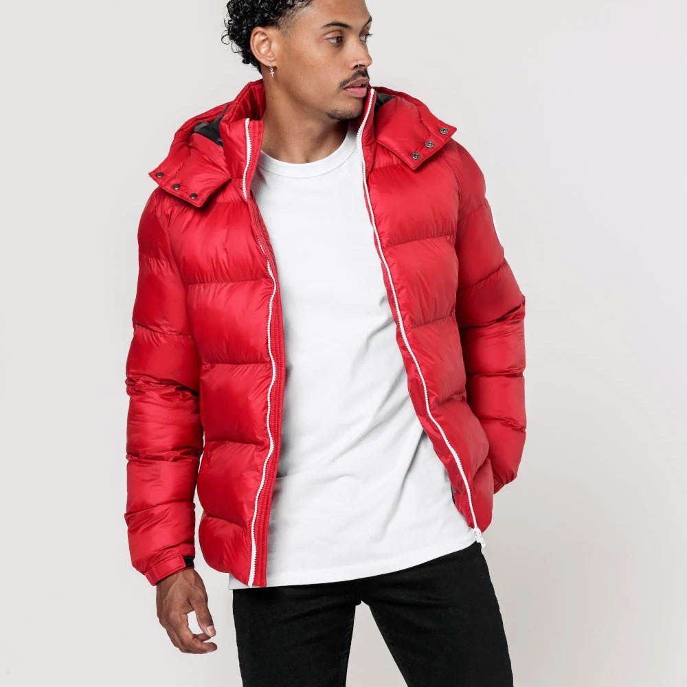 Hooded Fancy Full Print Puffer Coat Luxury Designer Puffer Jacket for Men - view 3