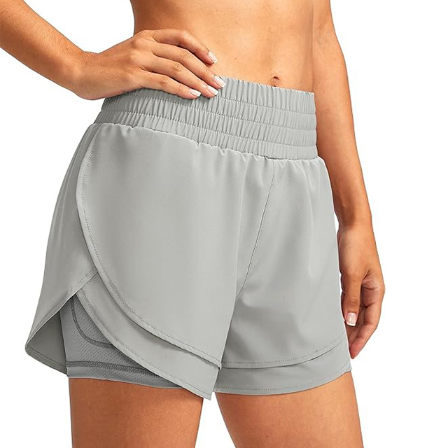 High Waisted Running Shorts Sporty Athletic Shorts Custom Logo Elastic Woman  Gym Shorts with Pocket - view 5