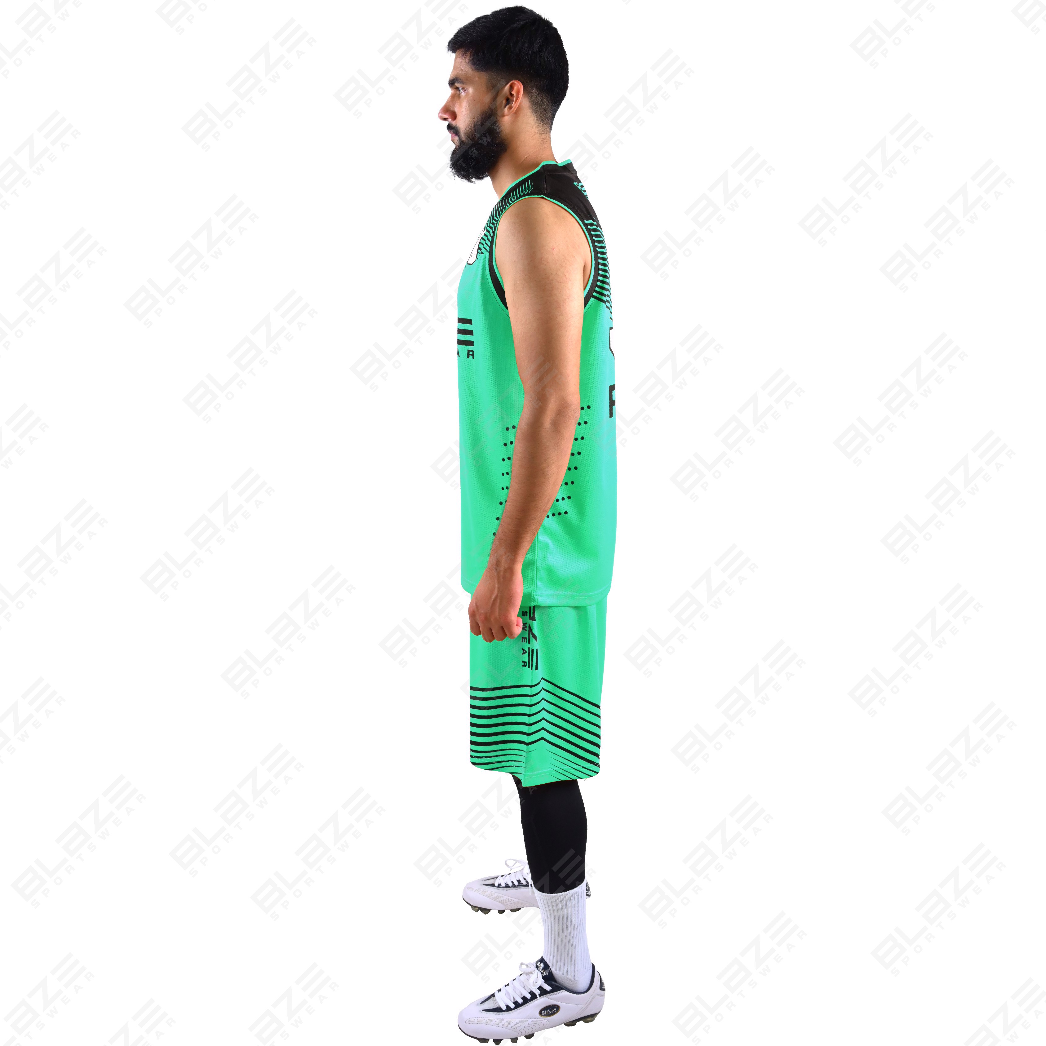   Custom 100% polyester basketball uniform with a new design for men featuring a stylish kit. - view 3