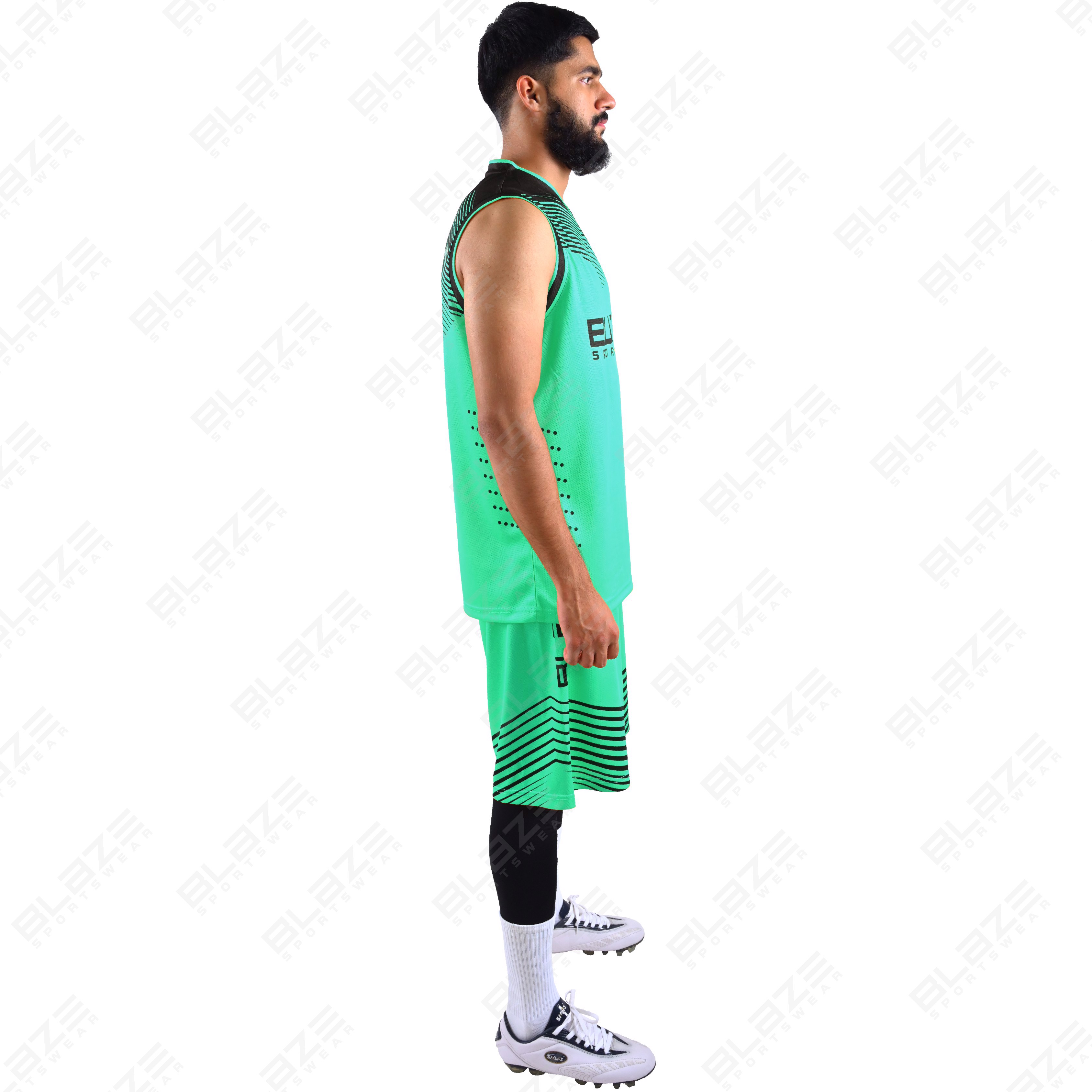   Custom 100% polyester basketball uniform with a new design for men featuring a stylish kit. - view 4
