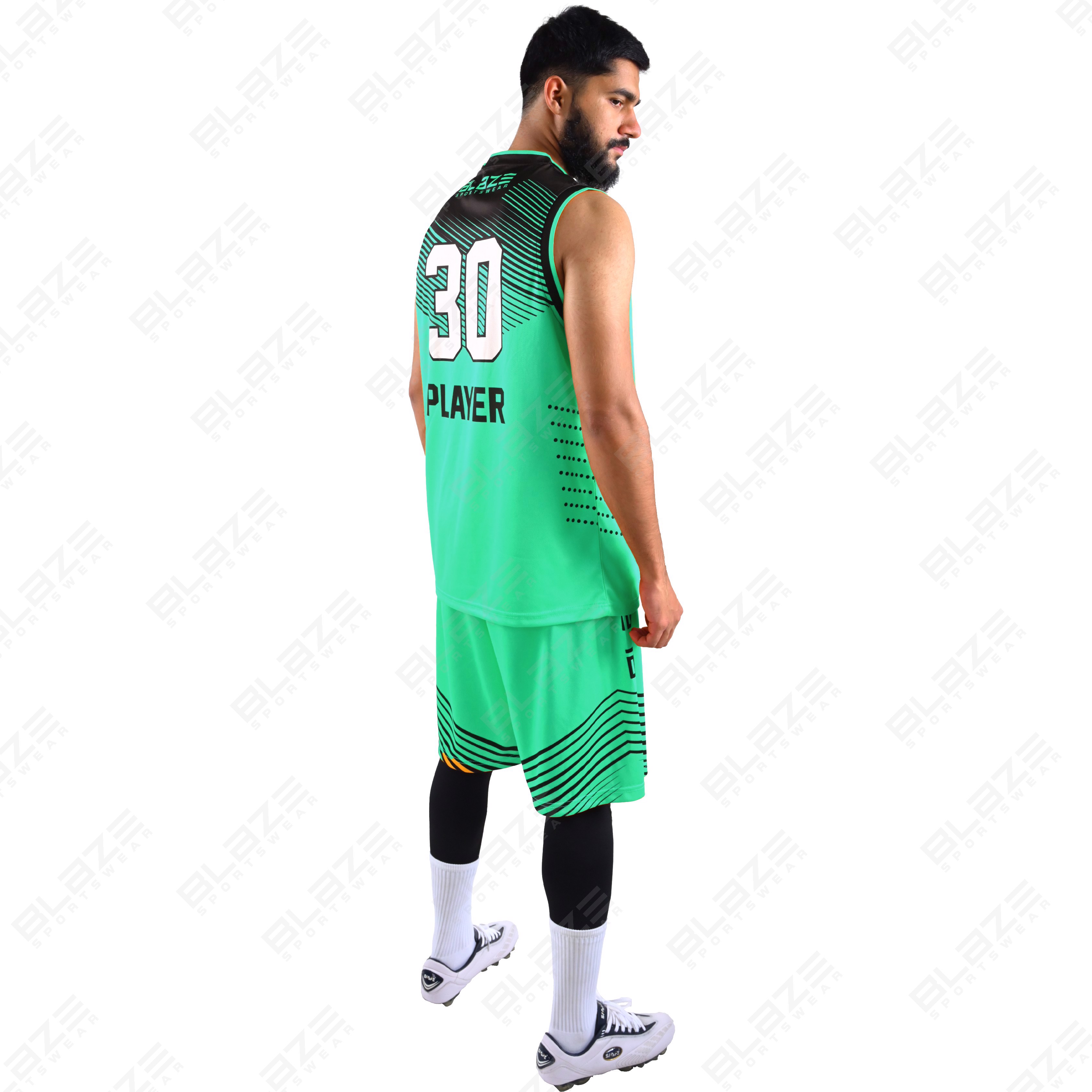   Custom 100% polyester basketball uniform with a new design for men featuring a stylish kit. - view 6