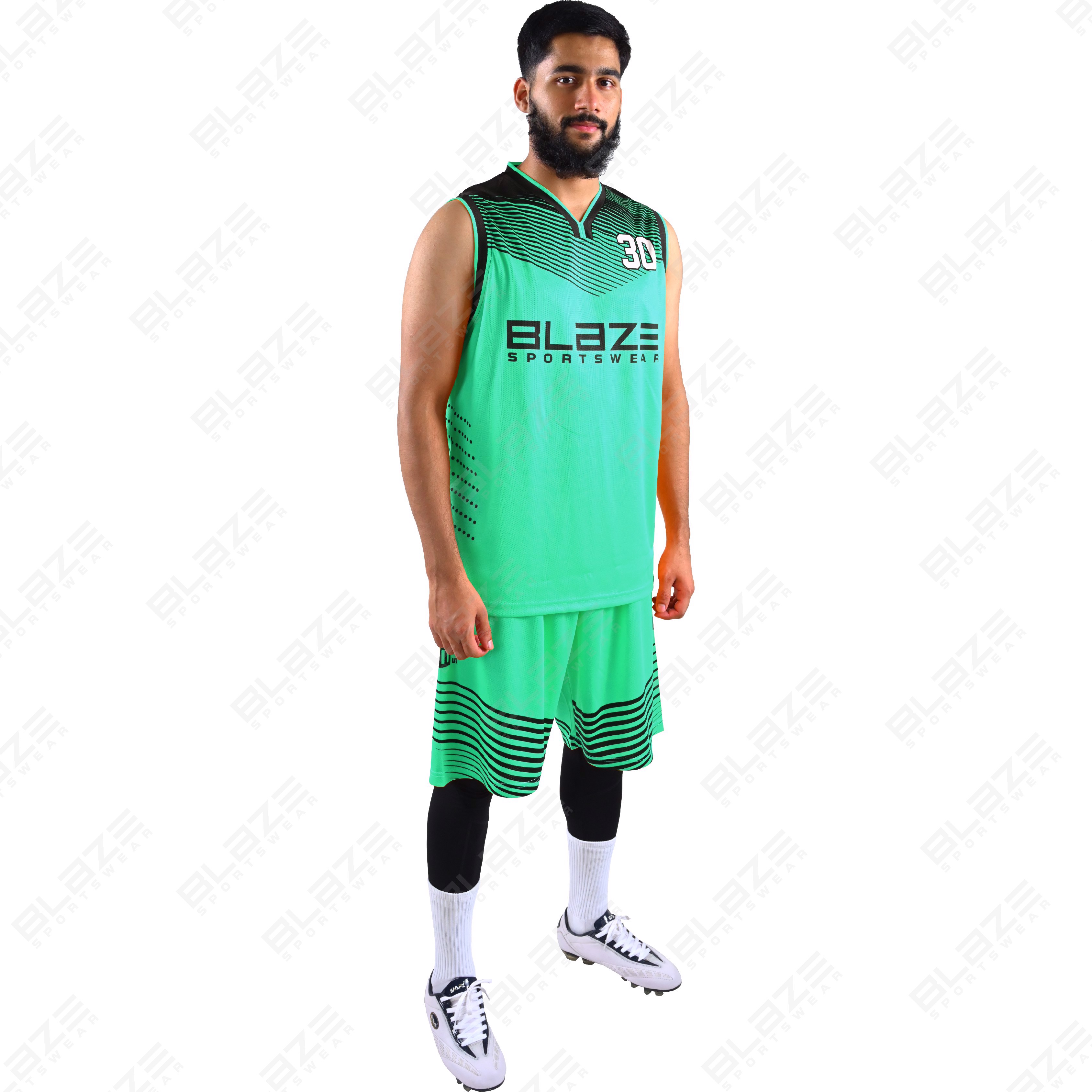   Custom 100% polyester basketball uniform with a new design for men featuring a stylish kit. - view 8