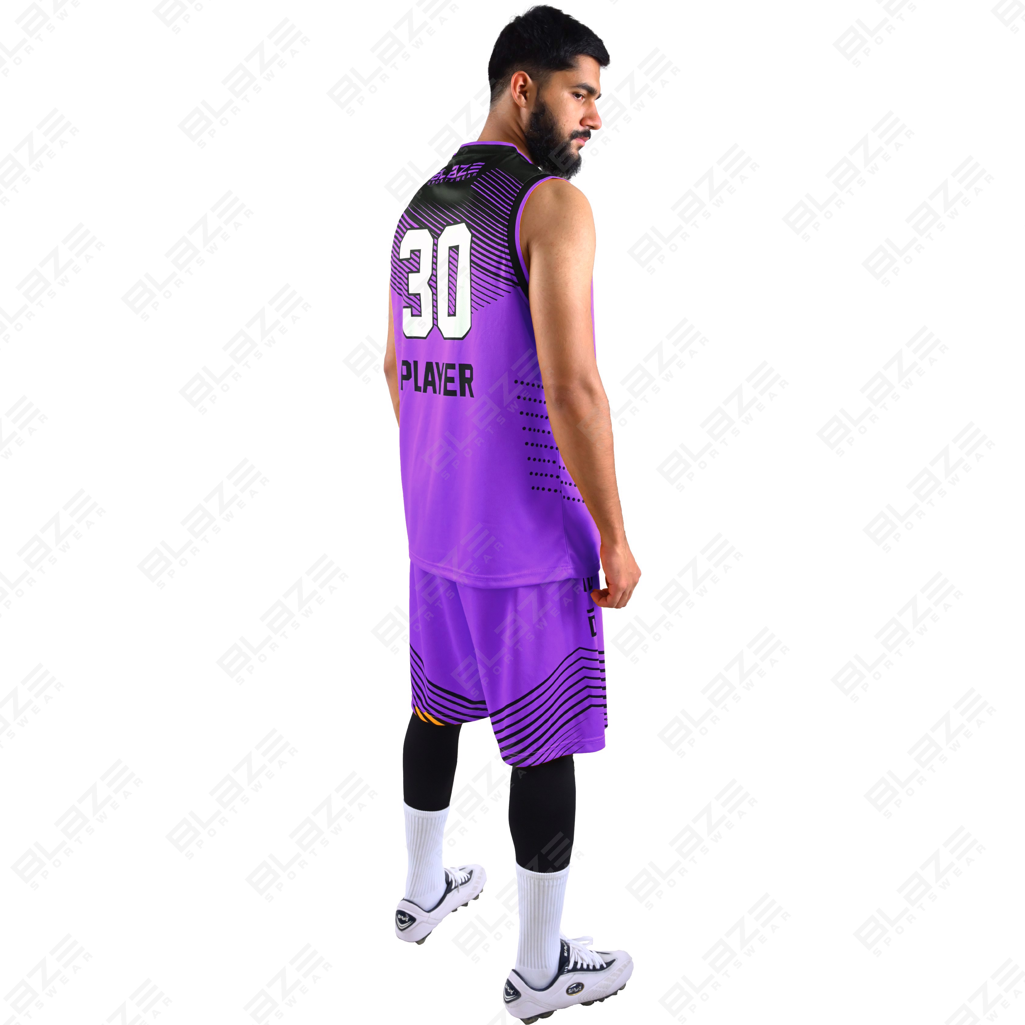 100% polyester Custom basketball uniform with a modern design for men, featuring a trendy kit. - view 3