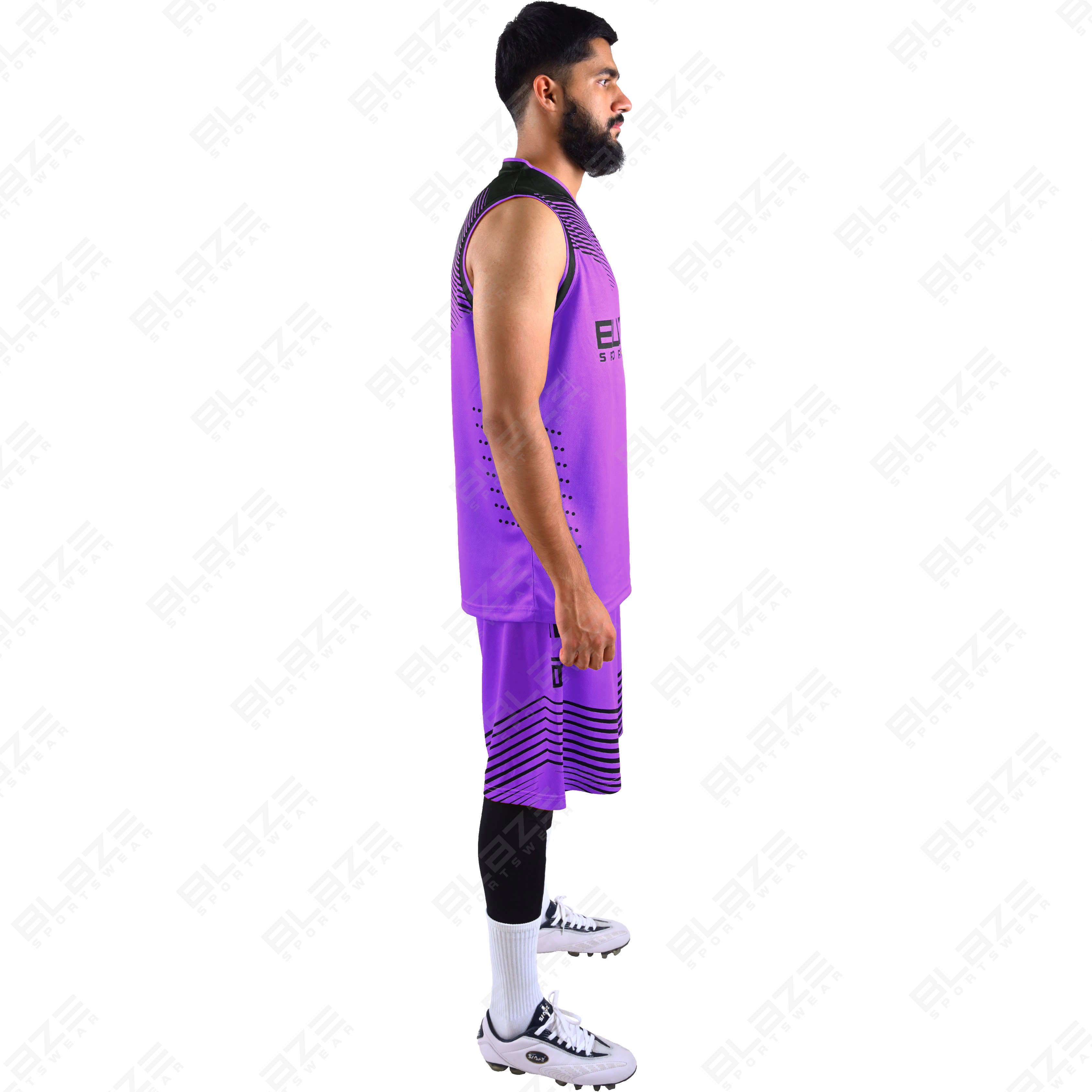 100% polyester Custom basketball uniform with a modern design for men, featuring a trendy kit. - view 5
