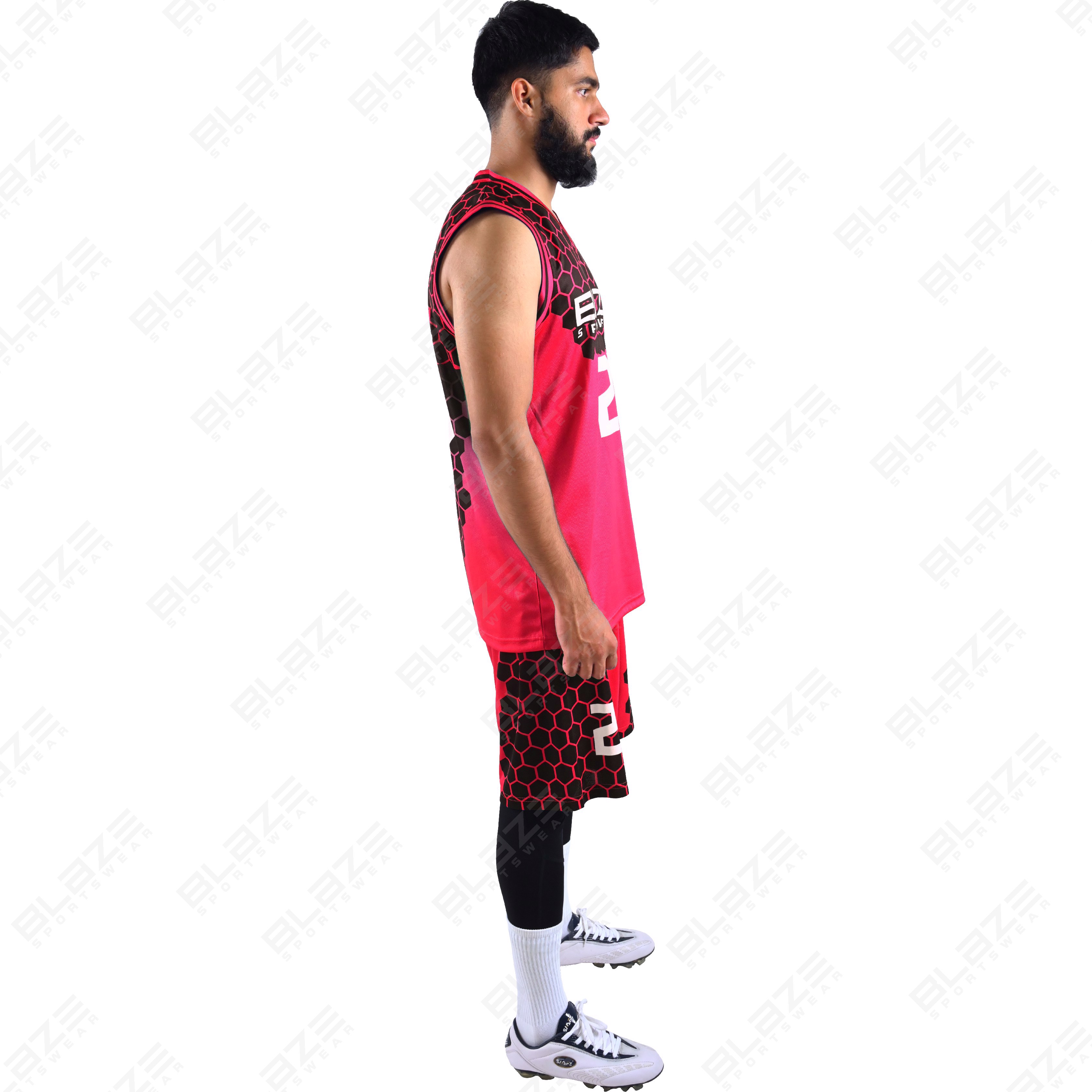  Custom 100% polyester basketball uniform with a modern design for athletes, featuring a stylish kit - view 5