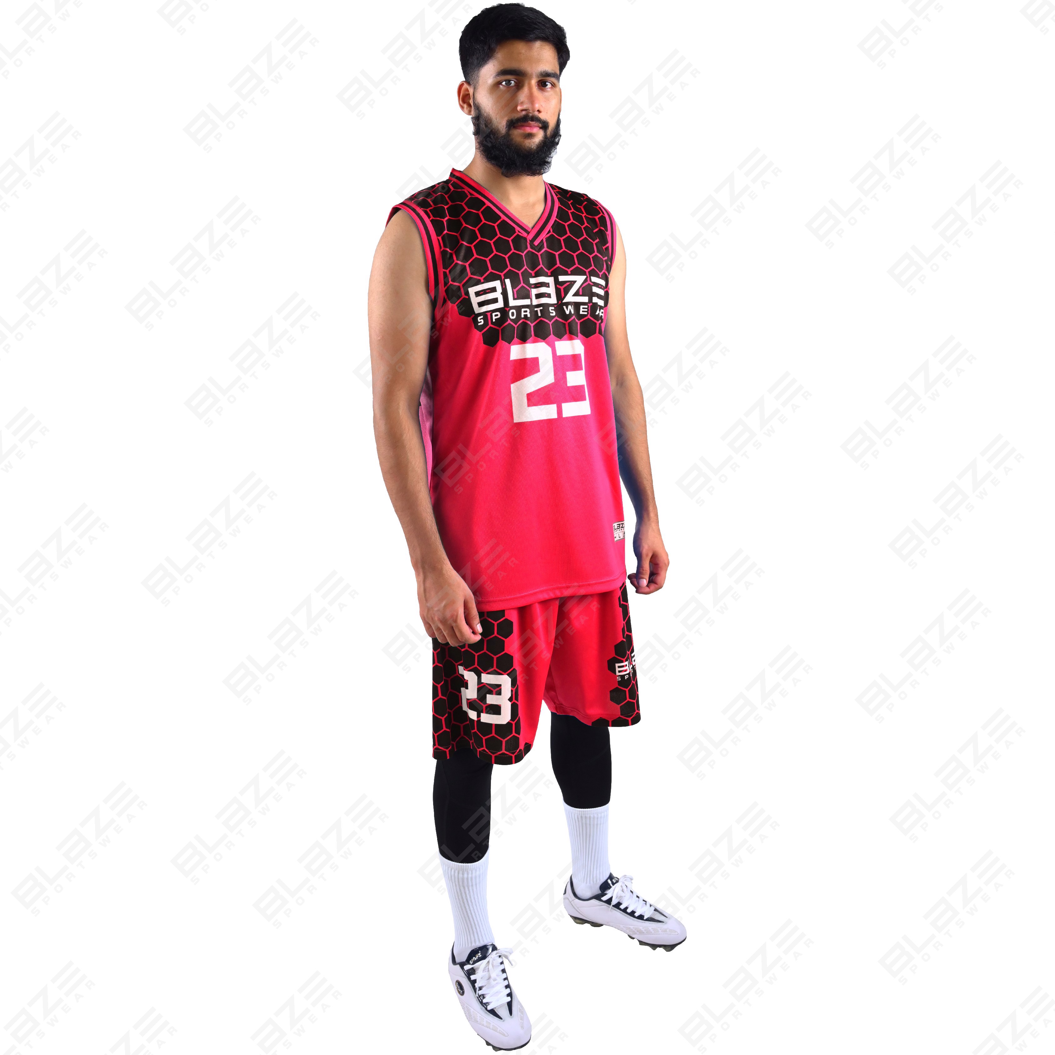 Custom 100% polyester basketball uniform with a modern design for athletes, featuring a stylish kit - view 6