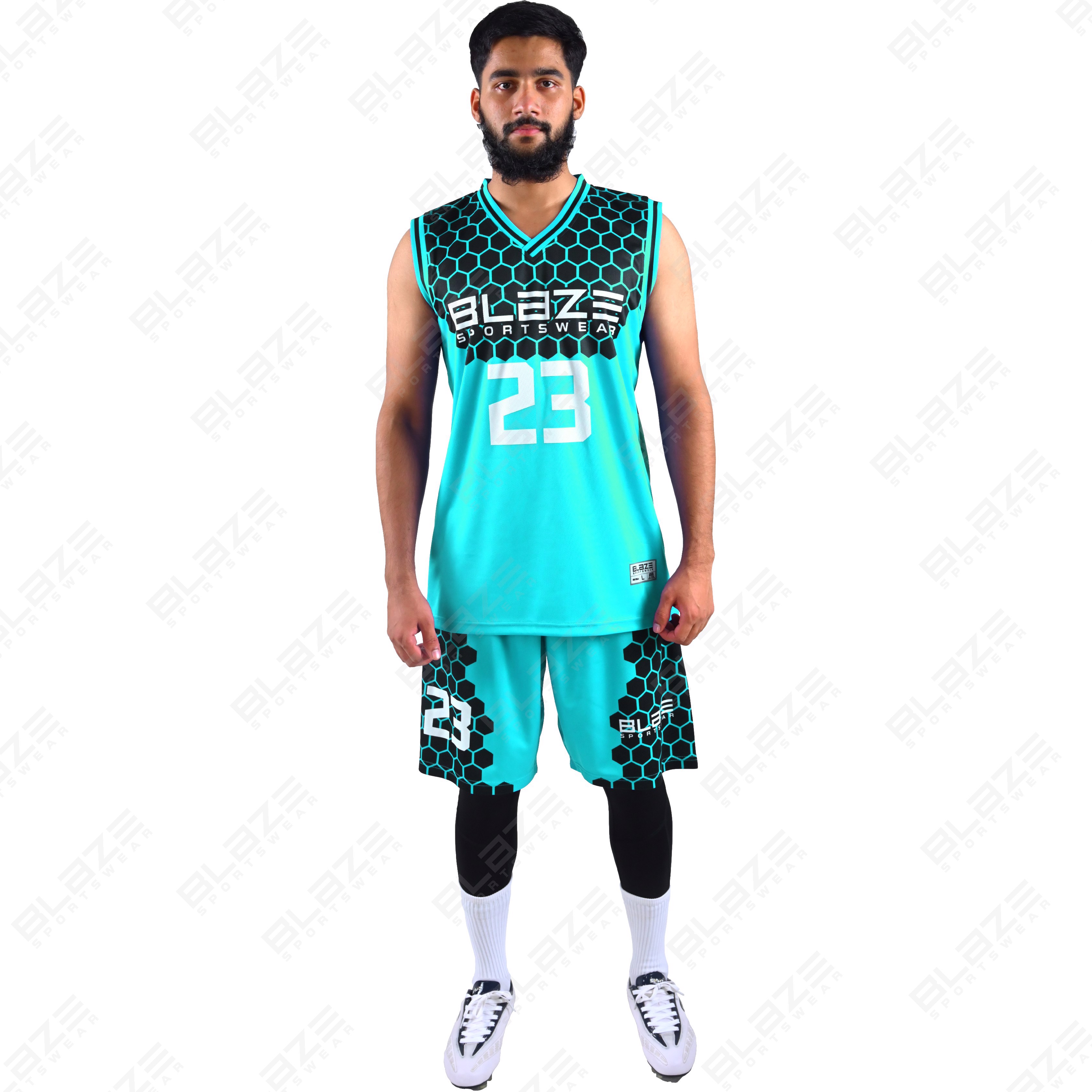  Custom 100% polyester basketball uniform with a Top design for players, featuring a sleek kit - view 7