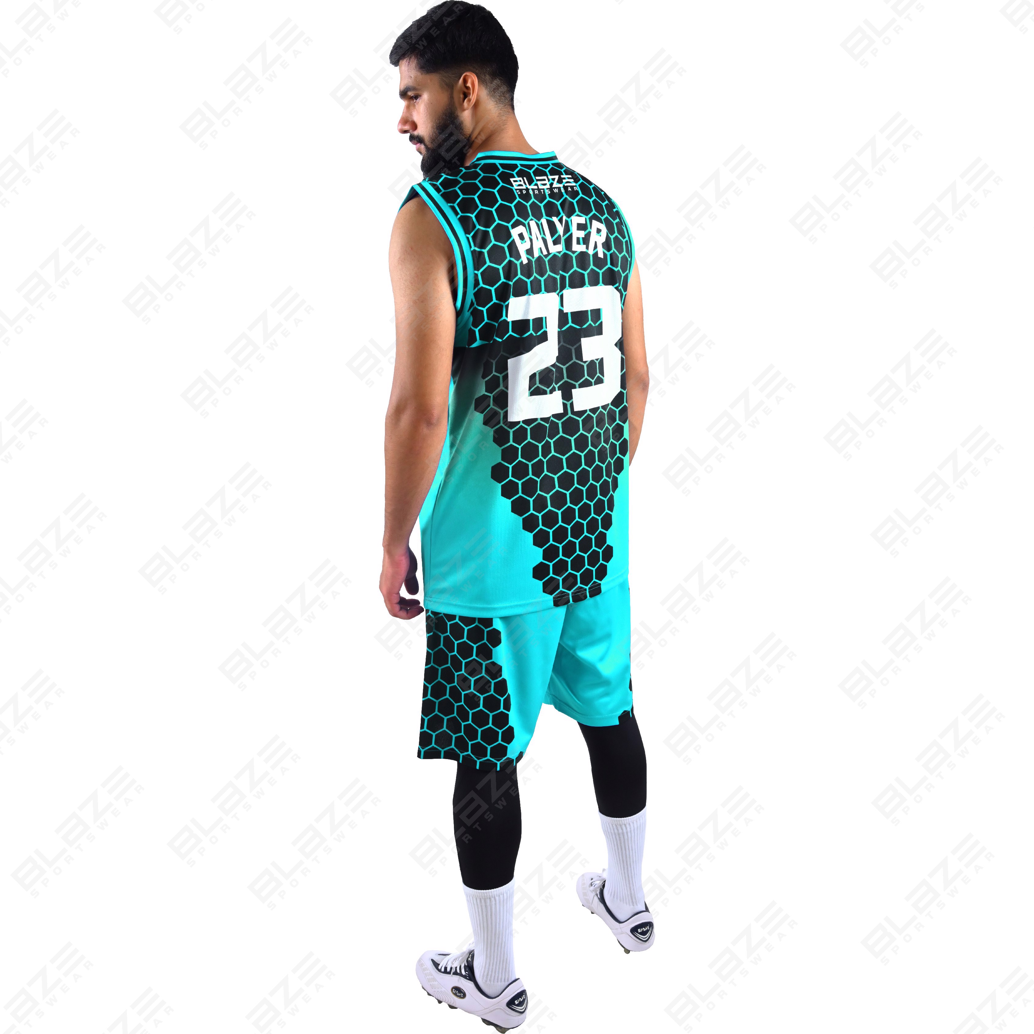  Custom 100% polyester basketball uniform with a Top design for players, featuring a sleek kit - view 8