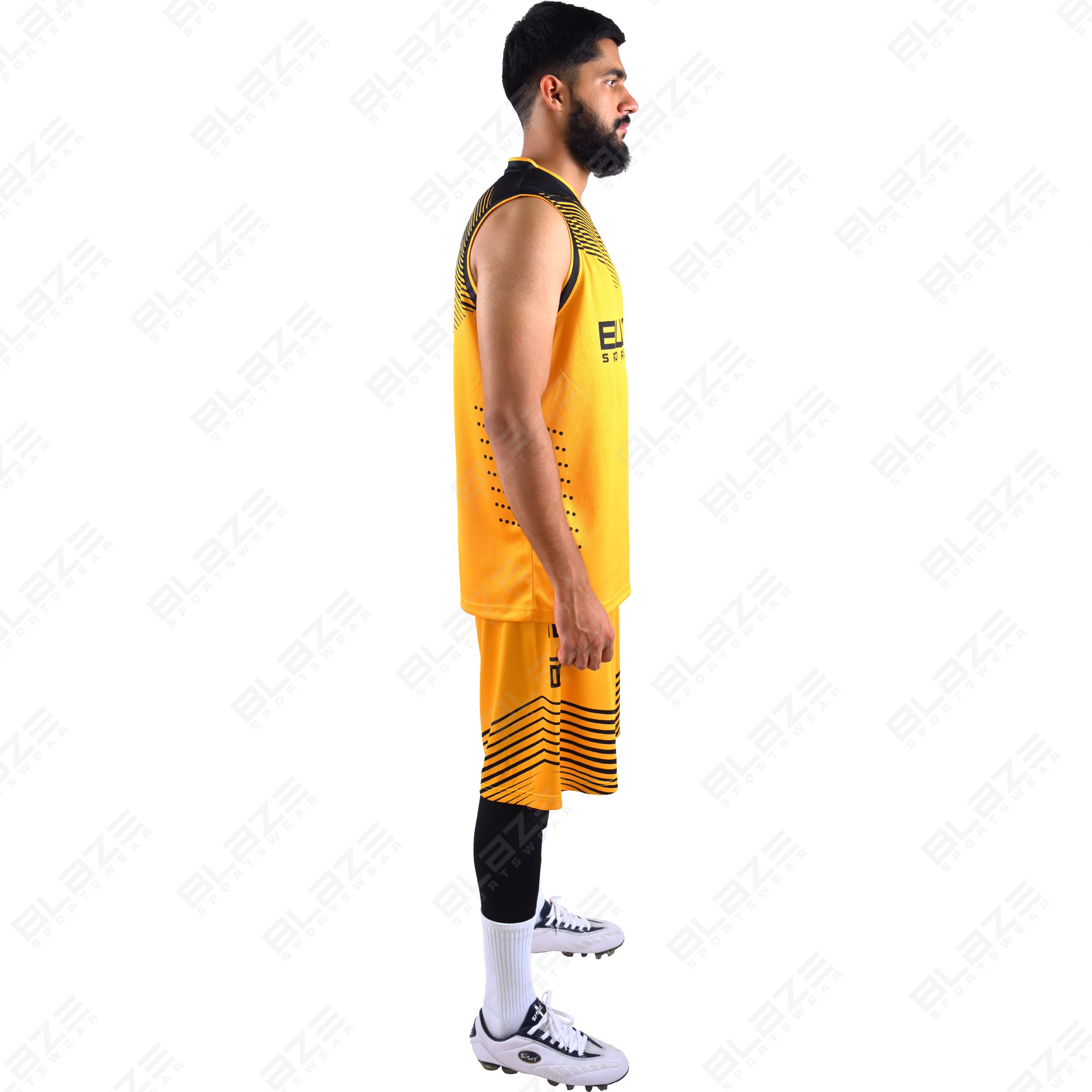 Custom 100% polyester basketball uniform with a fresh design for competitors, featuring a chic kit. - view 5