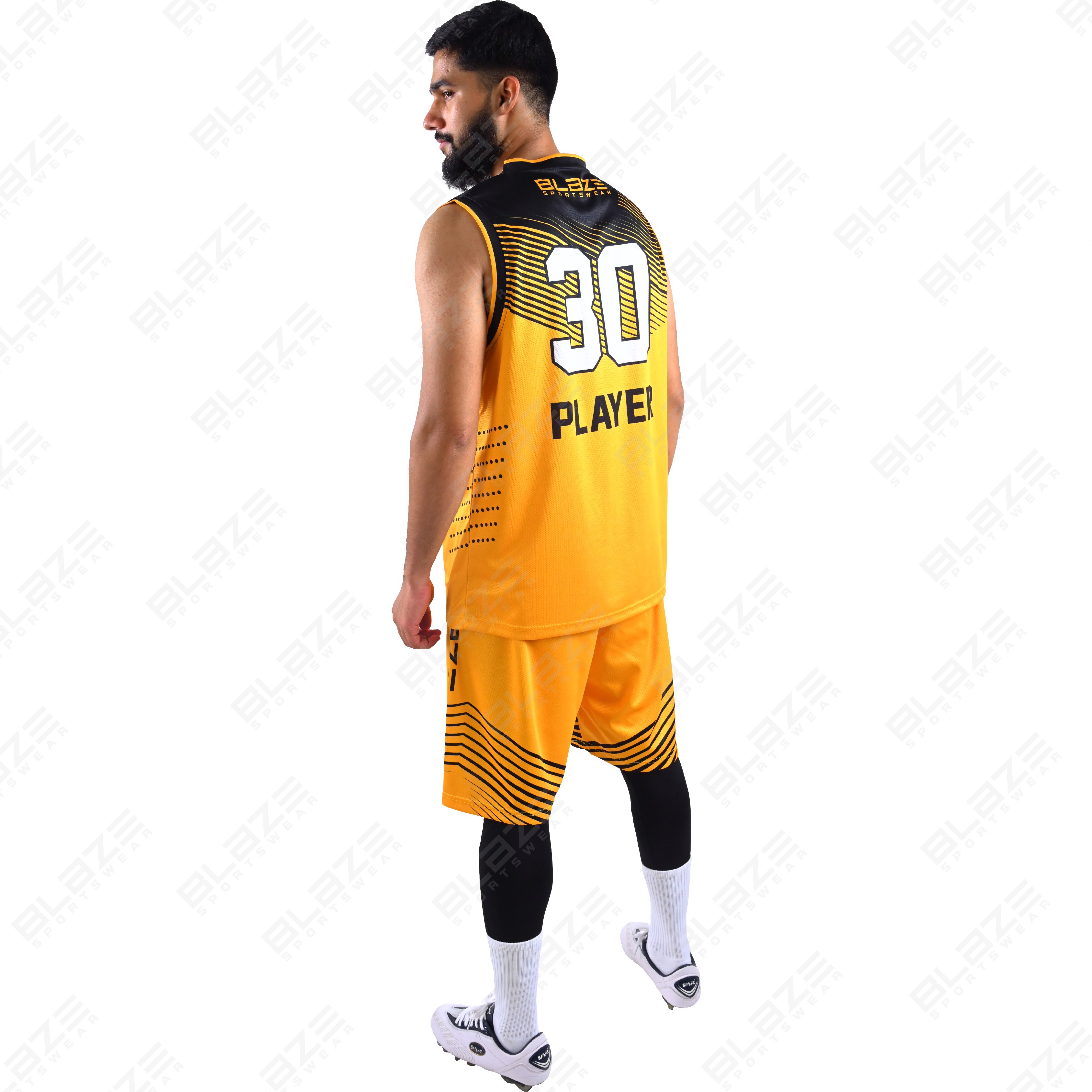 Custom 100% polyester basketball uniform with a fresh design for competitors, featuring a chic kit. - view 8