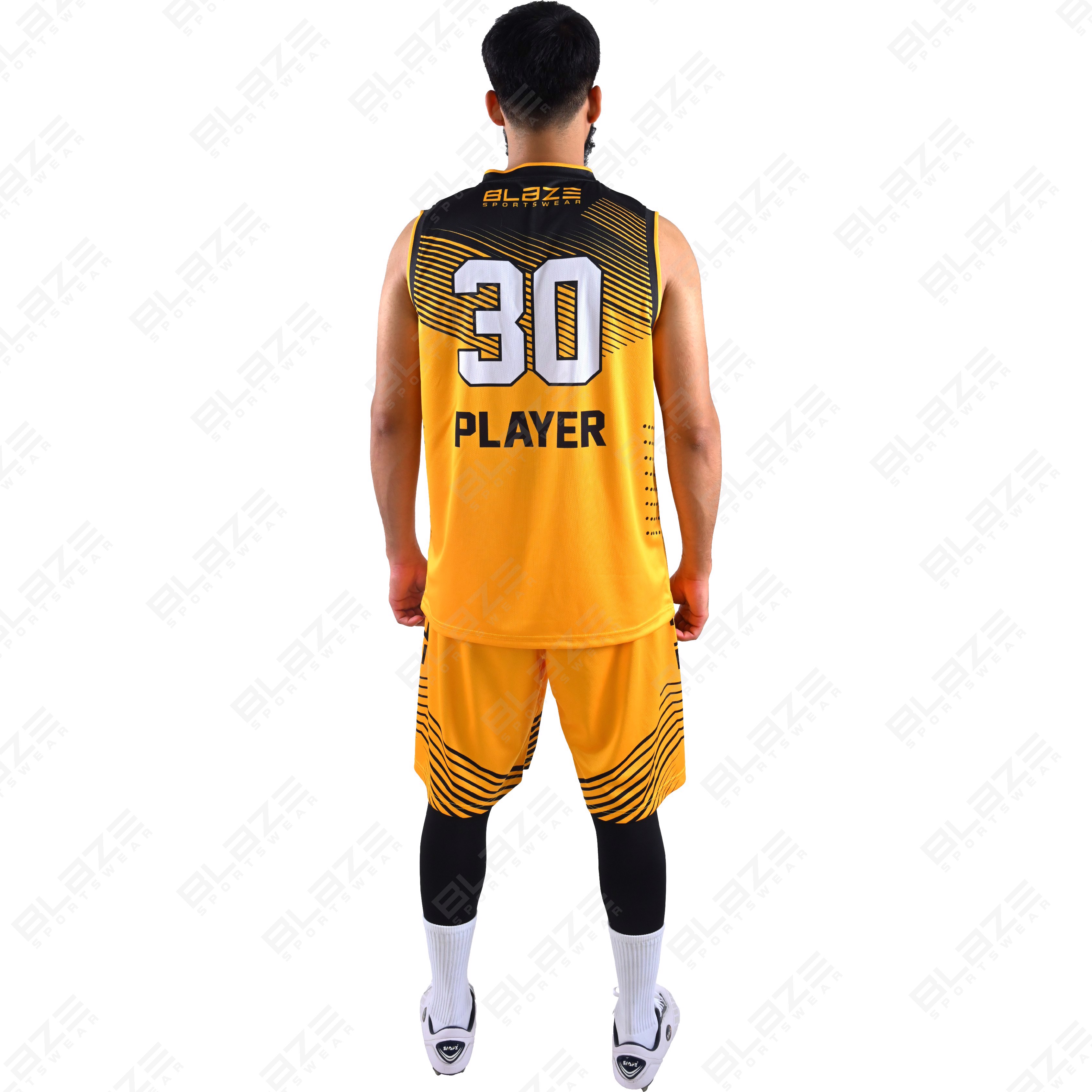 Custom 100% polyester basketball uniform with a fresh design for competitors, featuring a chic kit. - view 9