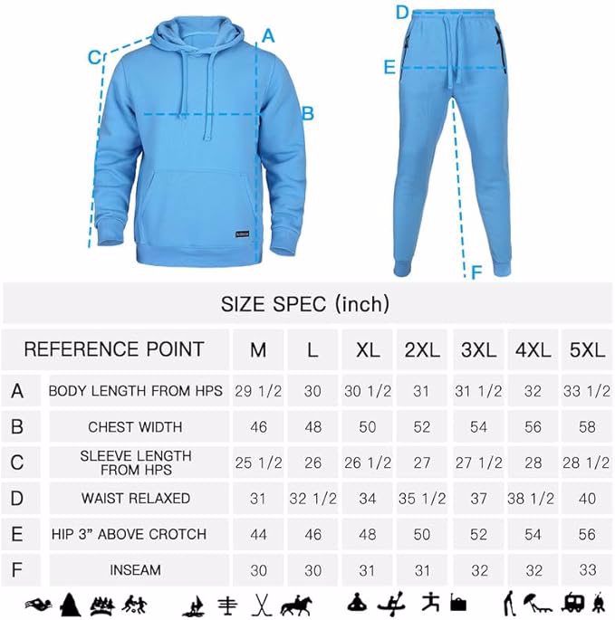 Men's Tracksuit 2 Piece Sweatsuit Long Sleeve Pullover Athletic Hoodies Casual Sport Jogging Suits  - view 3