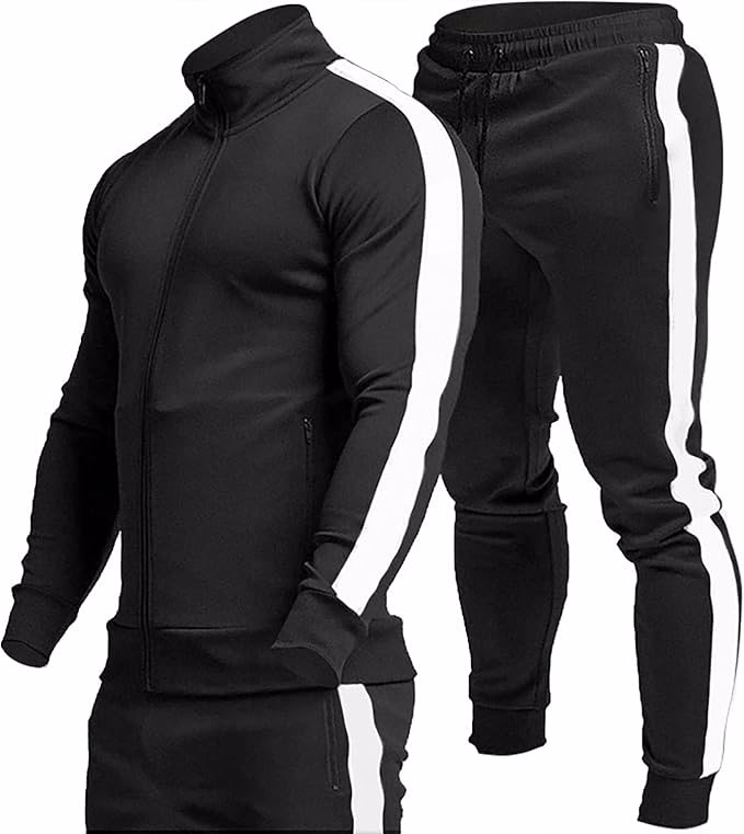 Men's Casual Active Tracksuits Full Zip Sports Jogging Suits Sets Athletic Running 2 Piece Sweatsuit