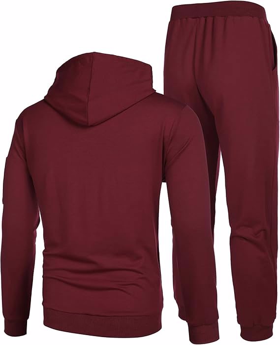 Men's Tracksuit 2 Piece Hooded Athletic Sweatsuits Casual Running Jogging Sport Suit Sets - view 2