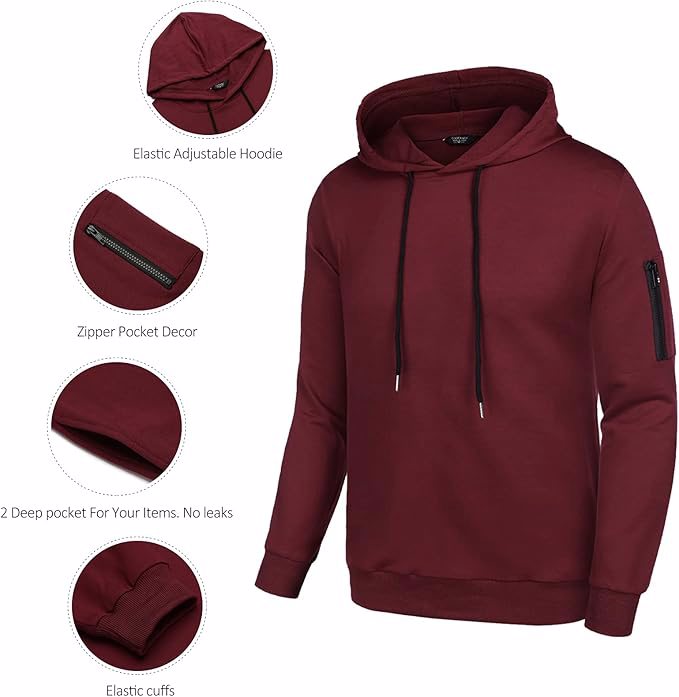 Men's Tracksuit 2 Piece Hooded Athletic Sweatsuits Casual Running Jogging Sport Suit Sets - view 3