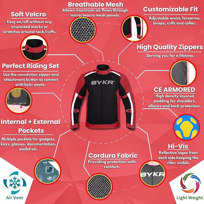Mesh Motorcycle Jacket For Men Dual Sports Adventure Breathable Riding Protective Motorbike Jackets  - view 5