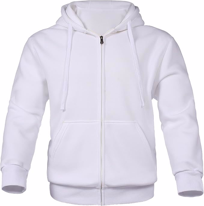 Mens Zip UP Hoodies Casual Long Sleeve Fleece Full Zip Hooded Sweatshirts with Pockets - view 2