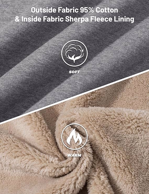 Men's Zip Up Sherpa Lined Hoodies Thick Fleece Heavyweight Jacket Windproof Thermal Zipper Sweatshir - view 2