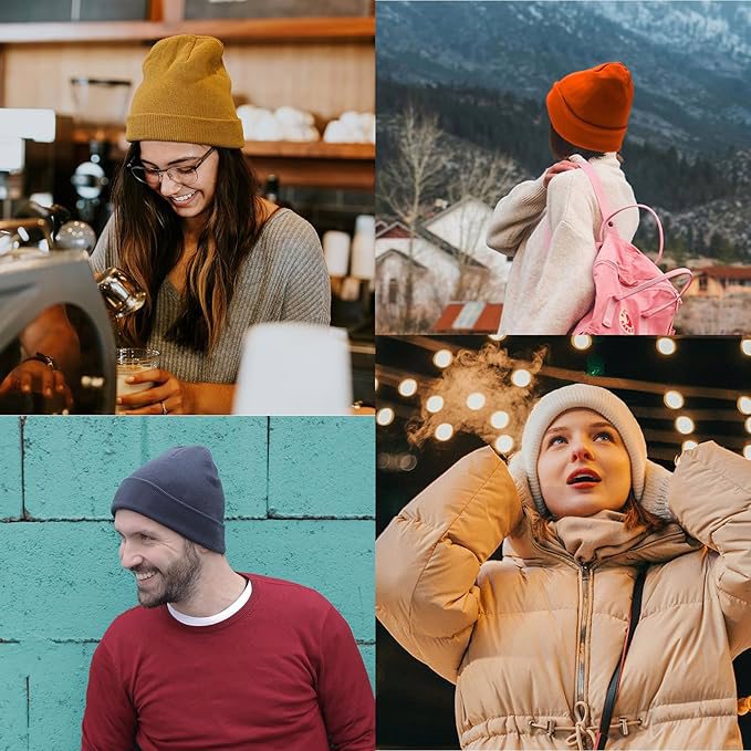 Beanie for Men and Women Unisex Knit Winter Beanies Hats - view 4