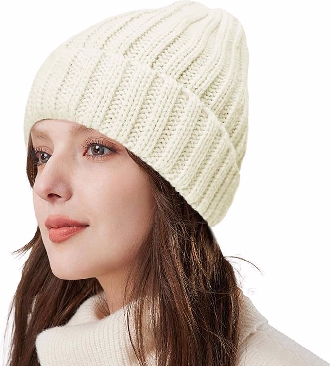 Winter Beanie for Women Soft Warm Slouchy Knit Hat Ski Stocking Cuffed Cap