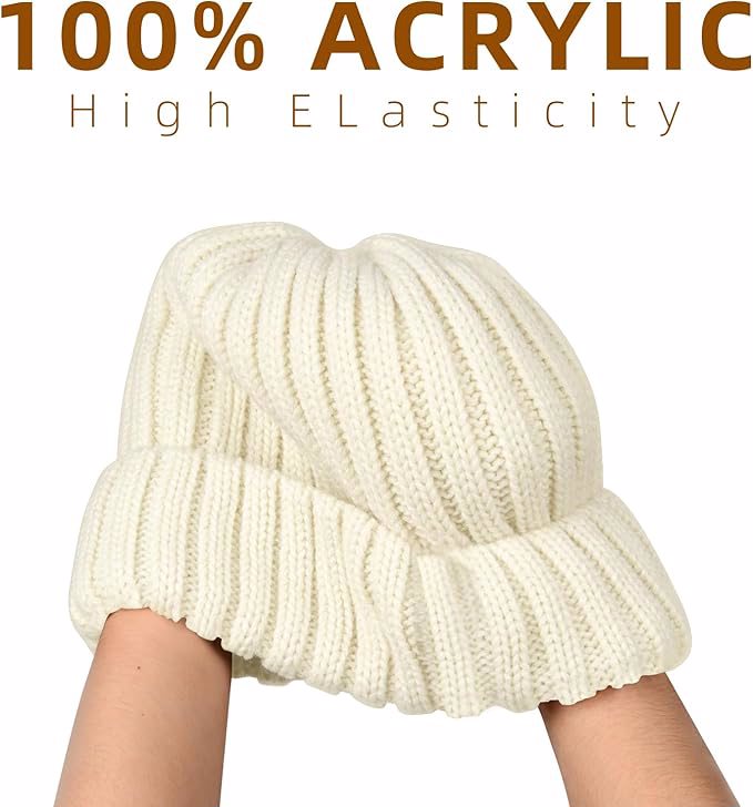Winter Beanie for Women Soft Warm Slouchy Knit Hat Ski Stocking Cuffed Cap - view 2