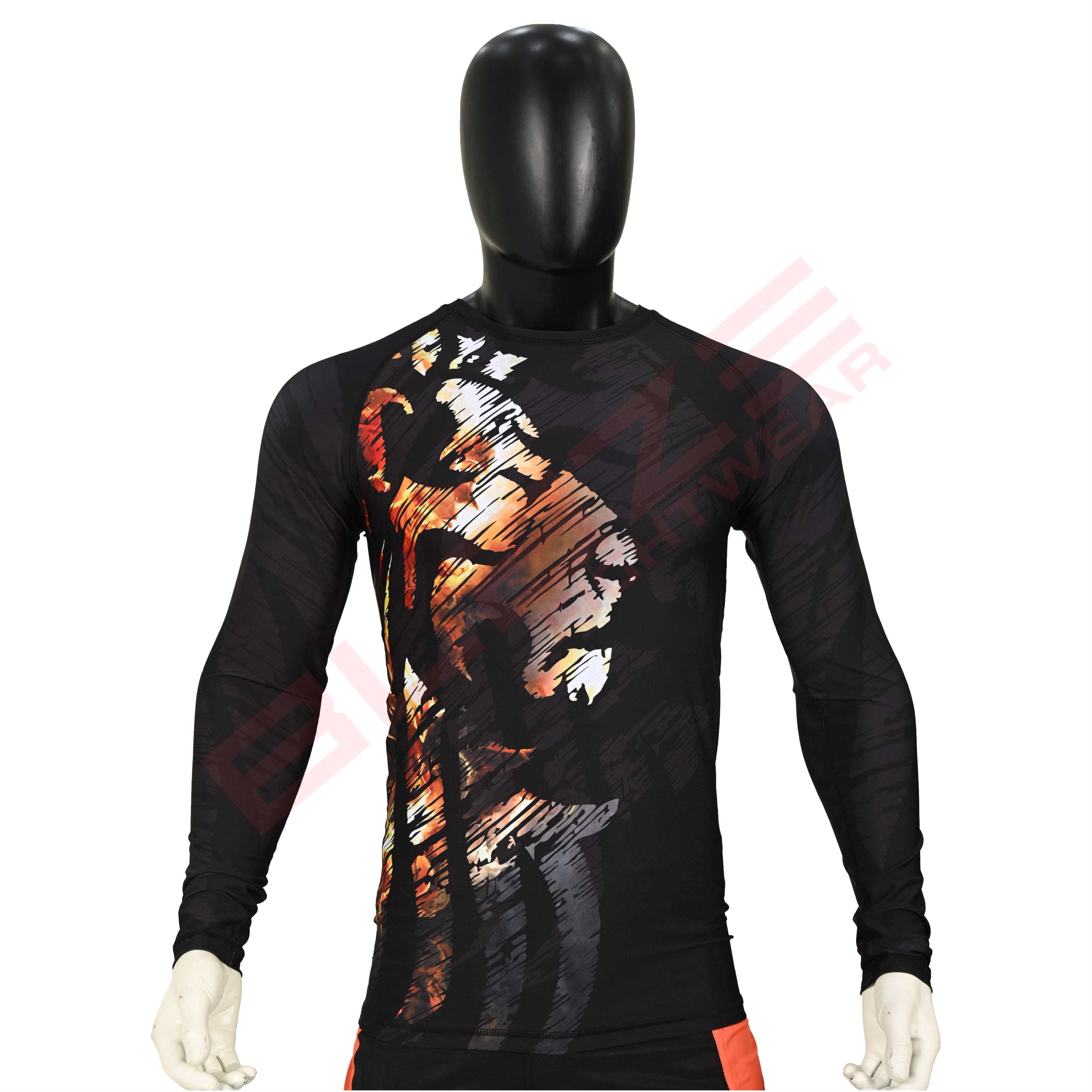 New Customized MMA Rash Guard full Sleeve Rash Guard OEM Sublimation printed High Quality BJJ SUITE 