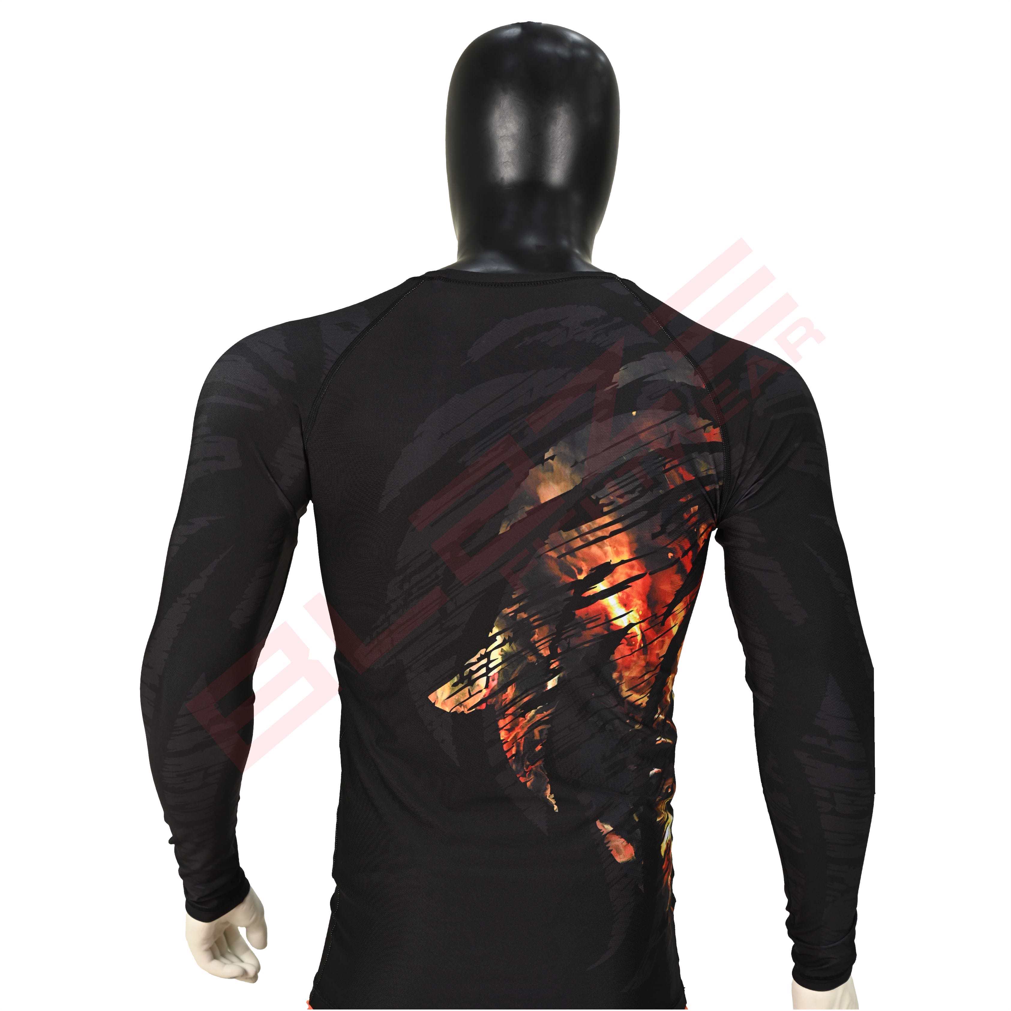 New Customized MMA Rash Guard full Sleeve Rash Guard OEM Sublimation printed High Quality BJJ SUITE  - view 2