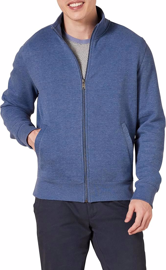 Men's Full-Zip Fleece Mock Neck Sweatshirt