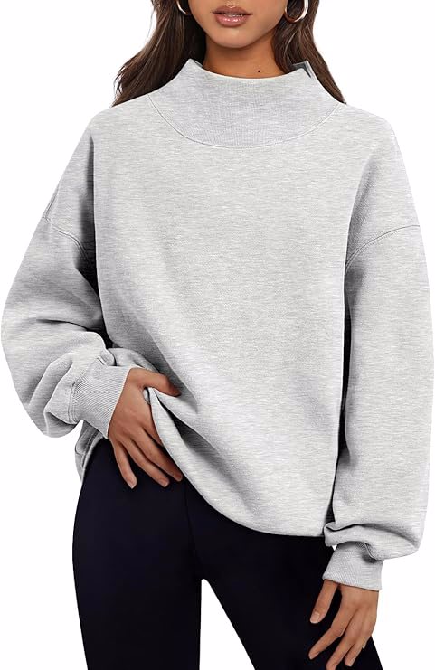 Womens Oversized Sweatshirts Turtleneck Pullover Long Sleeve Hoodies Tops Fall Fashion Outfits 2024 