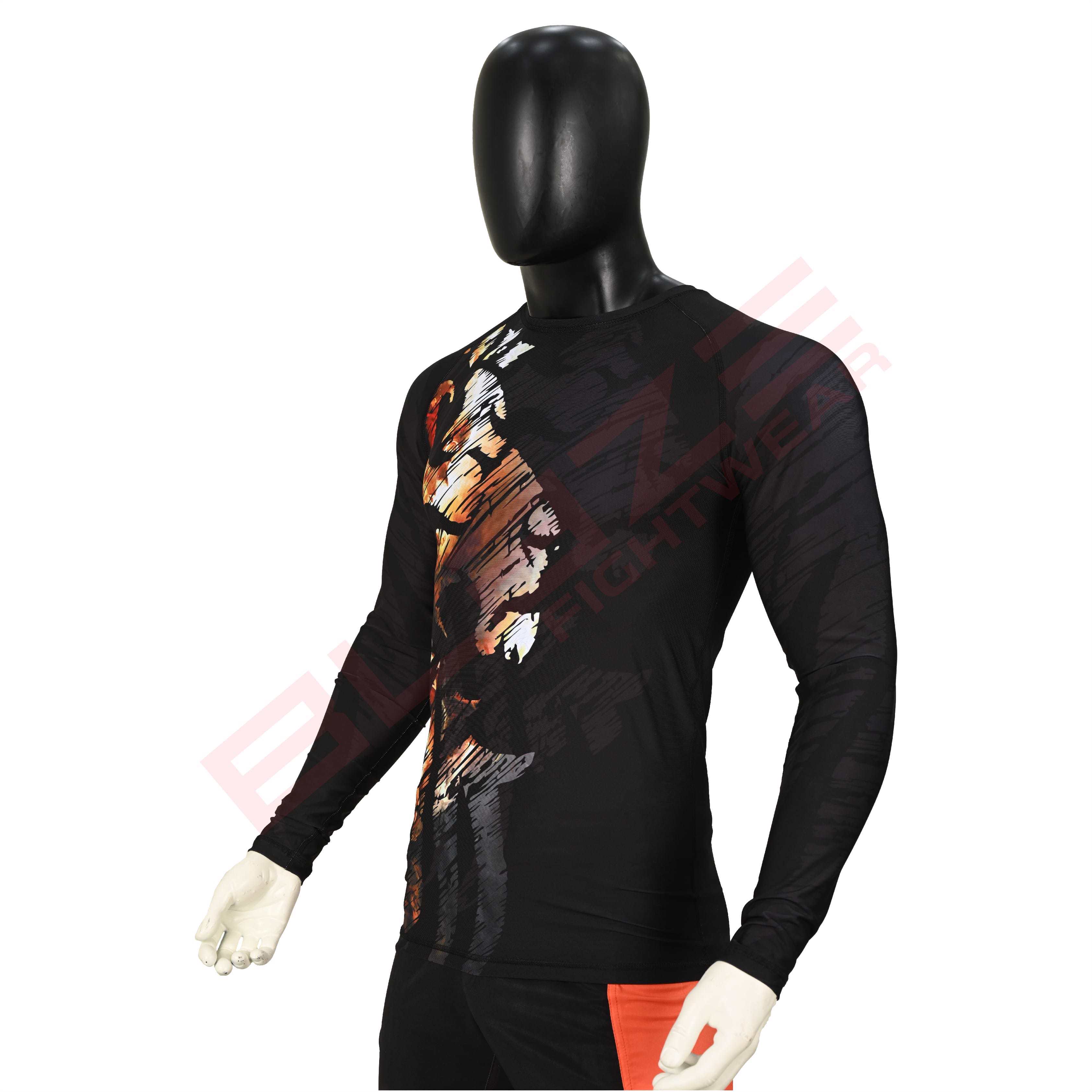 New Customized MMA Rash Guard full Sleeve Rash Guard OEM Sublimation printed High Quality BJJ SUITE  - view 3