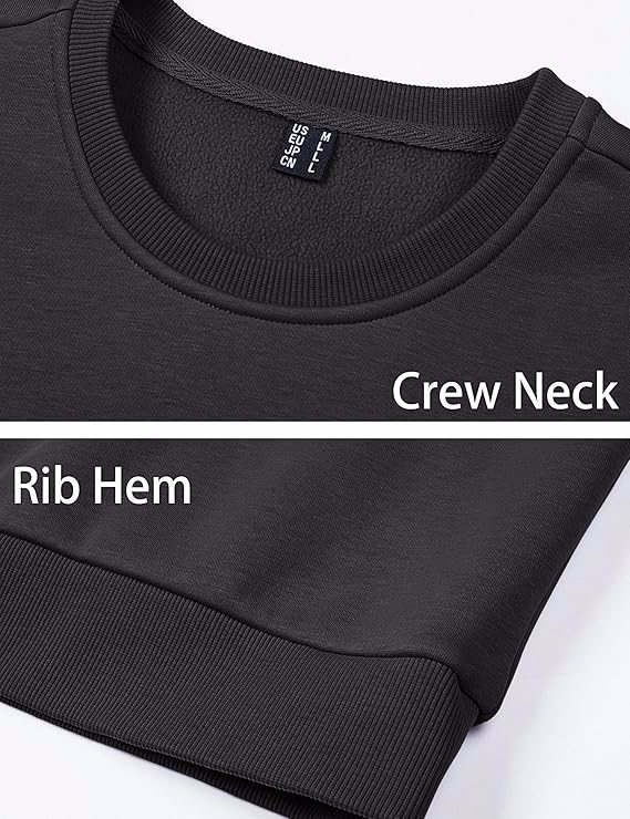 Crewneck Sweatshirt Long Sleeve Casual Warm Fleece Pullover - view 3