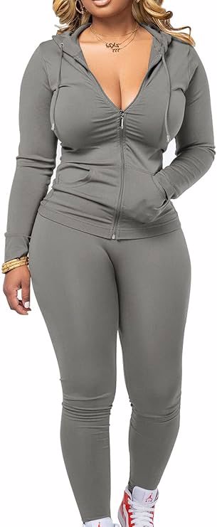 Two Piece Outfits for Women Jogger Sets Workout Sweat Suits Tracksuit Pants Set