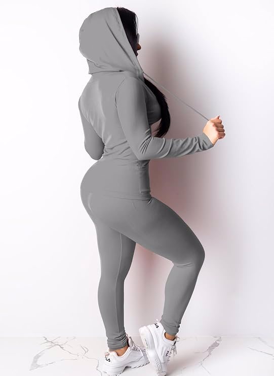 Two Piece Outfits for Women Jogger Sets Workout Sweat Suits Tracksuit Pants Set - view 2