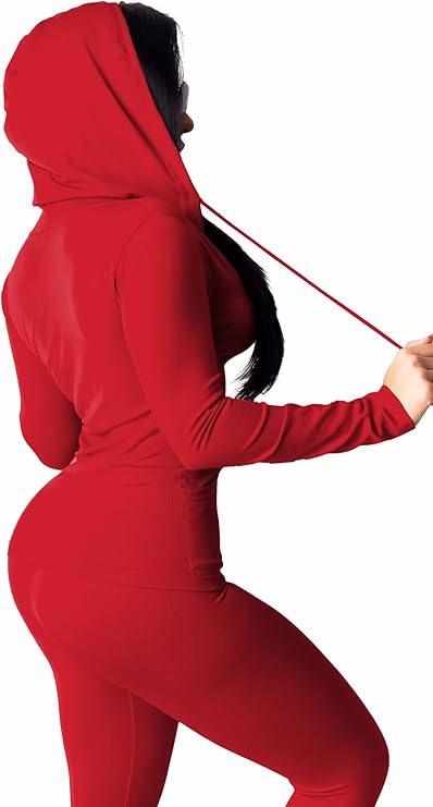 Two Piece Outfits For Women Workout Sets Long Sleeve Sweatsuit Tracksuits - view 2