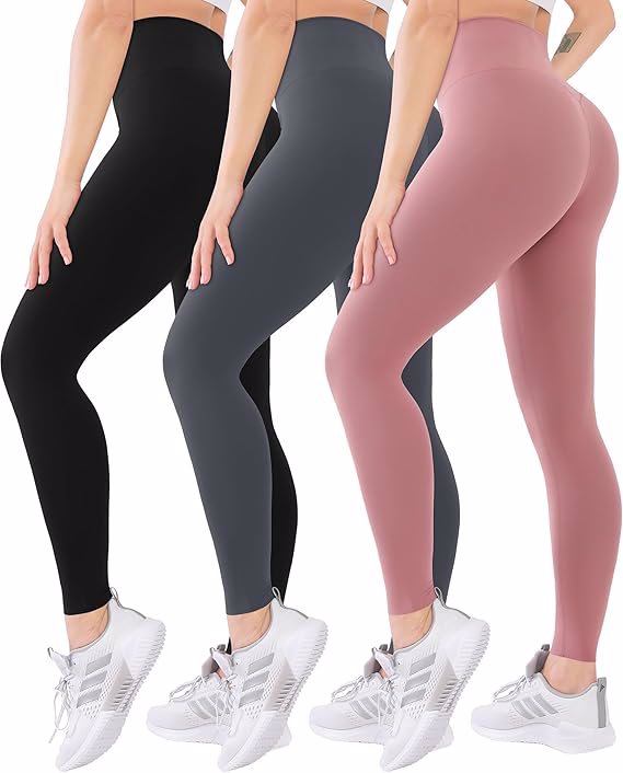 High Waisted Leggings for Women-Soft Athletic Tummy Control Pants for Running Yoga Workout Reg & Plu